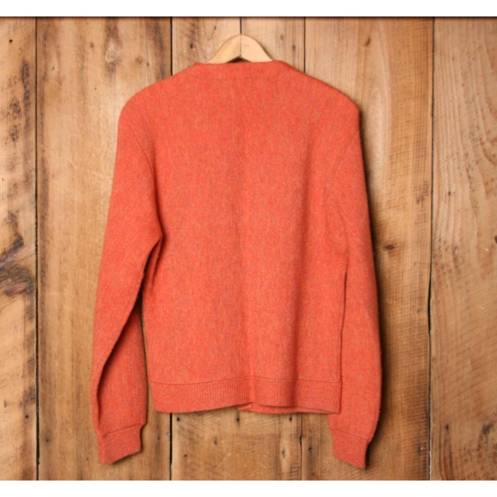 Vintage VINTAGE Brent Montgomery Ward Zefkrome Washable Acrylic Cardigan Sweater Sz. M Men Cardigan Orange Jersey? Size US M / EU 48-50 / 2 - 5 Thumbnail