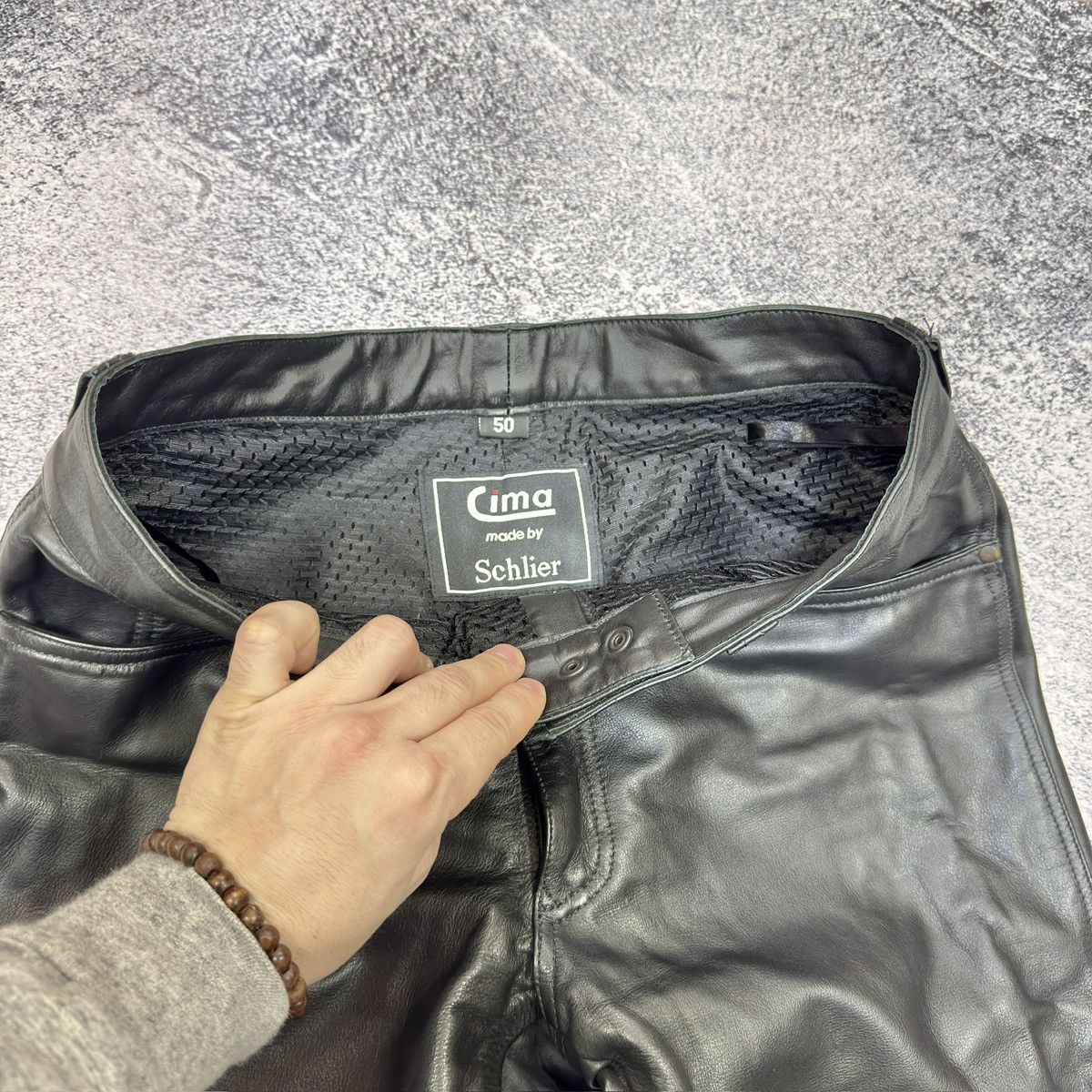 Genuine Leather Cima Schlier Black Genuine Leather Pants 50 size (33) Size US 32 / EU 48 - 4 Thumbnail