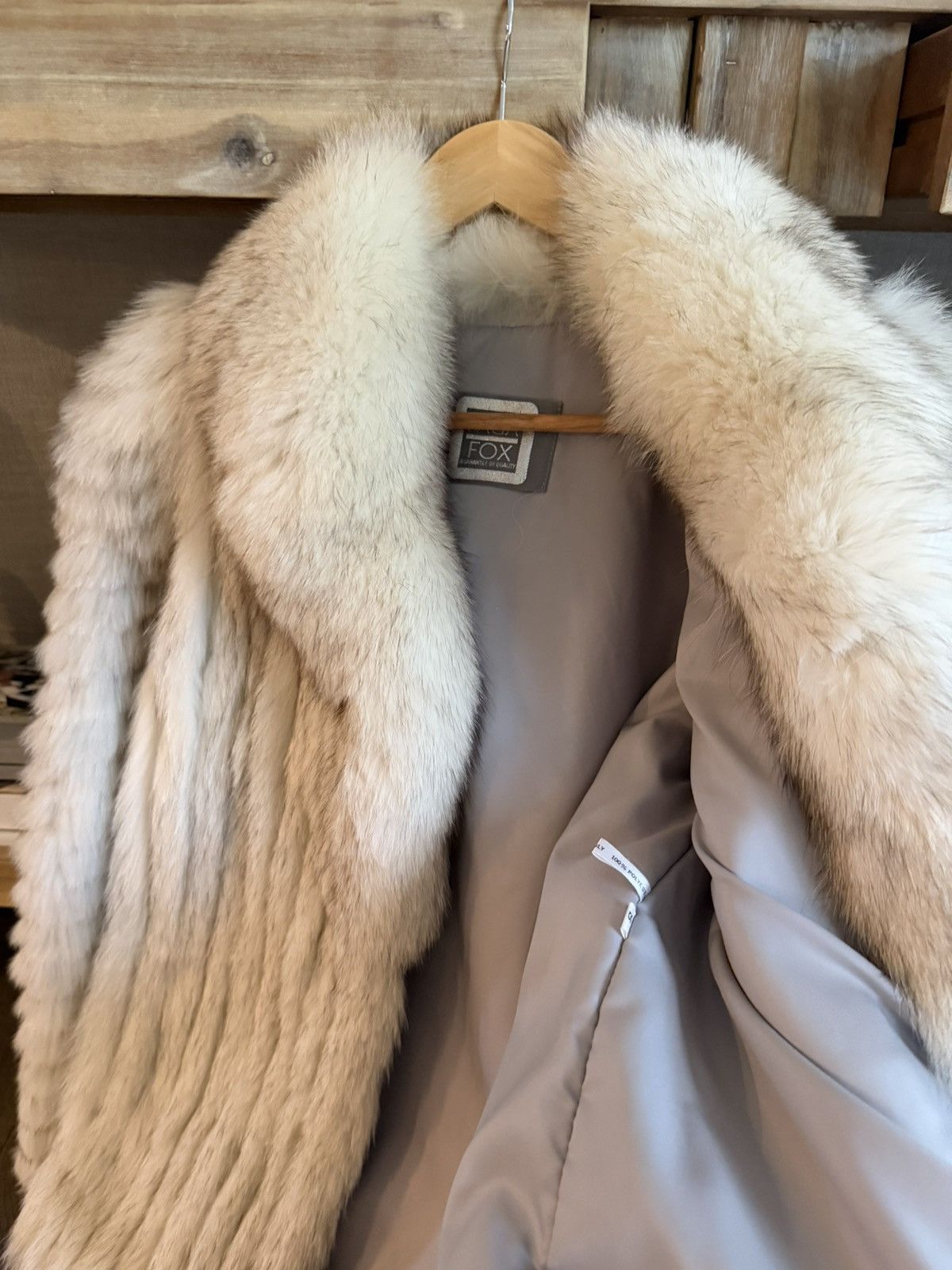 Other Elegant Saga Fox White & Gray Fur Coat – Size Small Size S / US 4 / IT 40 - 4 Thumbnail