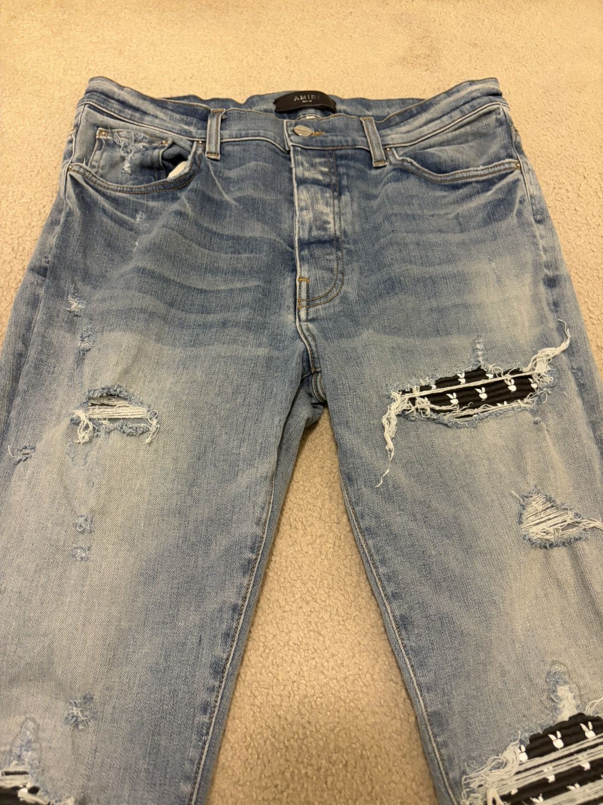 Amiri Amiri Jeans Mx1 PlayBoy Blue Size US 34 / EU 50 - 2 Thumbnail