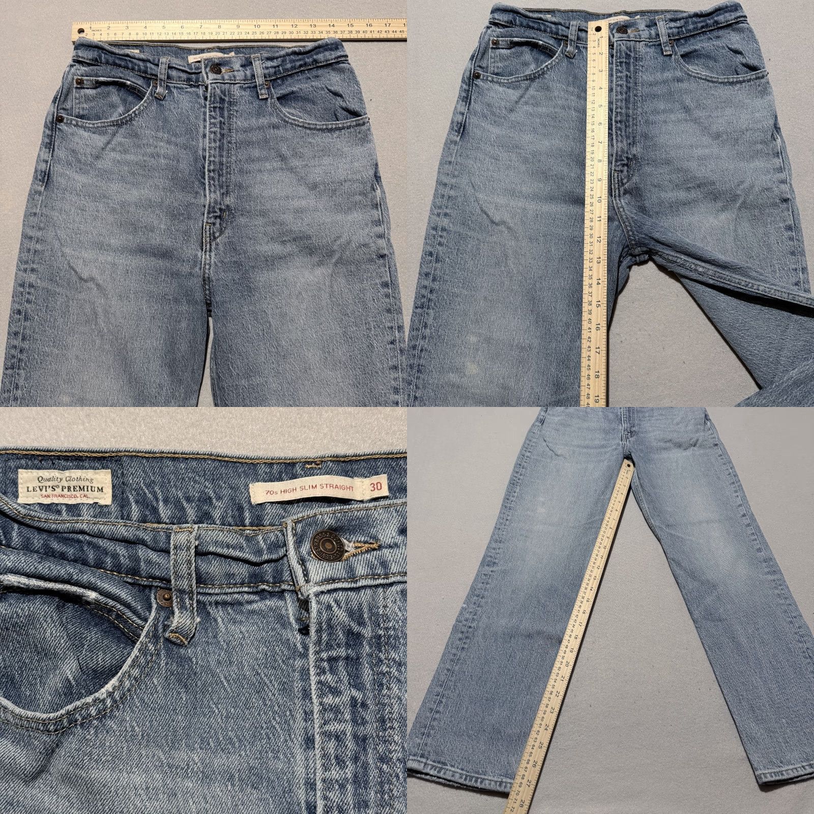 Levi's Levi's Jeans Women's Blue Premium 70s Straight High Rise Slim Fit 30x28 Denim Size 30" / US 8 / IT 44 - 8 Thumbnail