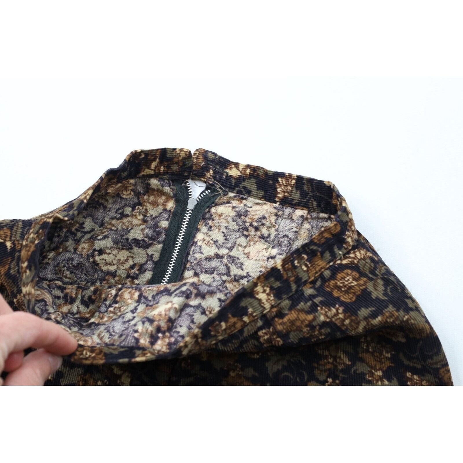 Vintage Vintage 60s 70s Mid Century Modern MCM Flower Corduroy Skirt Size 24" / US 00 / IT 34 - 5 Thumbnail