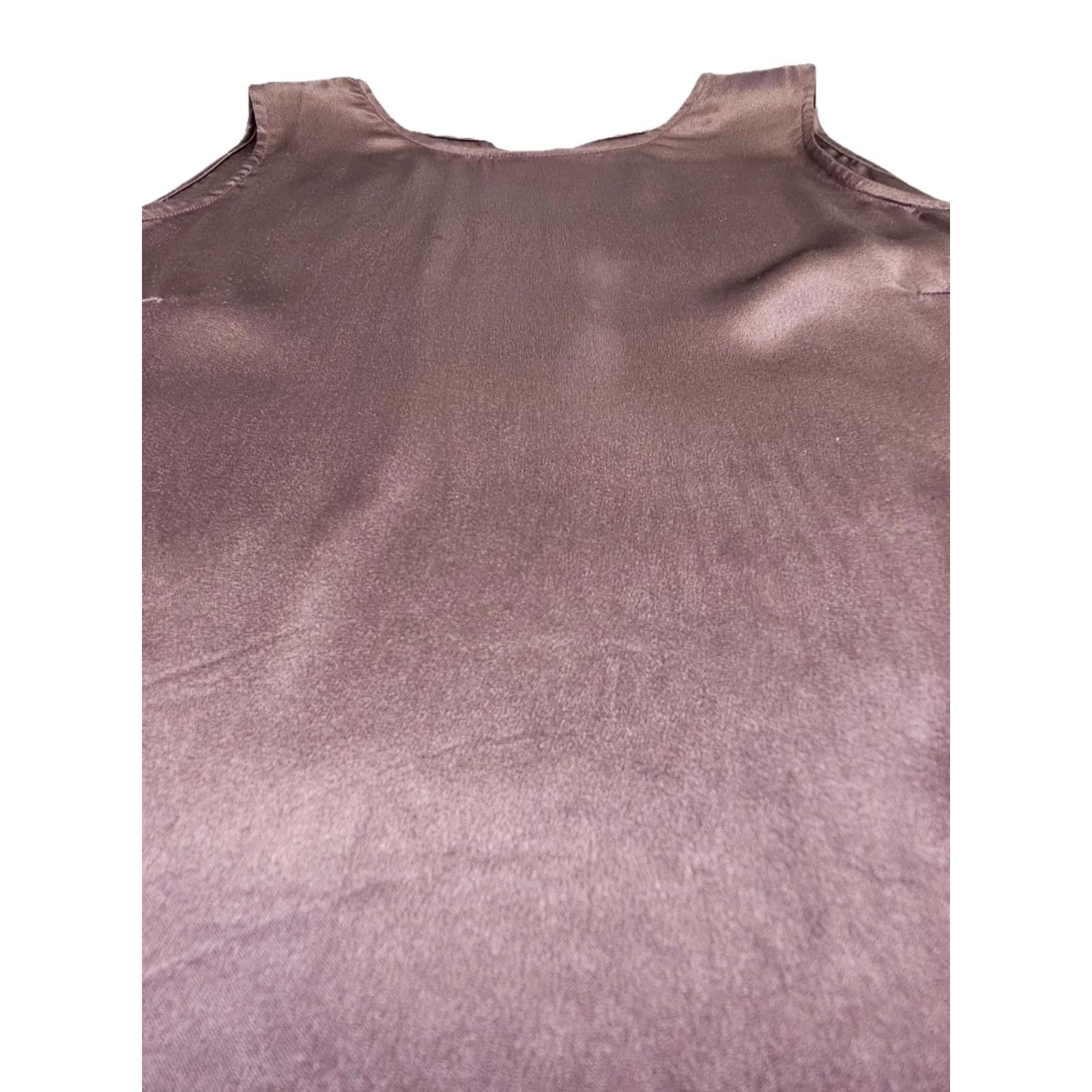 Vintage VINTAGE? No. 100% Silk Sleeveless Blouse Womens 12P Petite Mauve Shell Top Minimalist Classic Size XL / US 12-14 / IT 48-50 - 4 Thumbnail