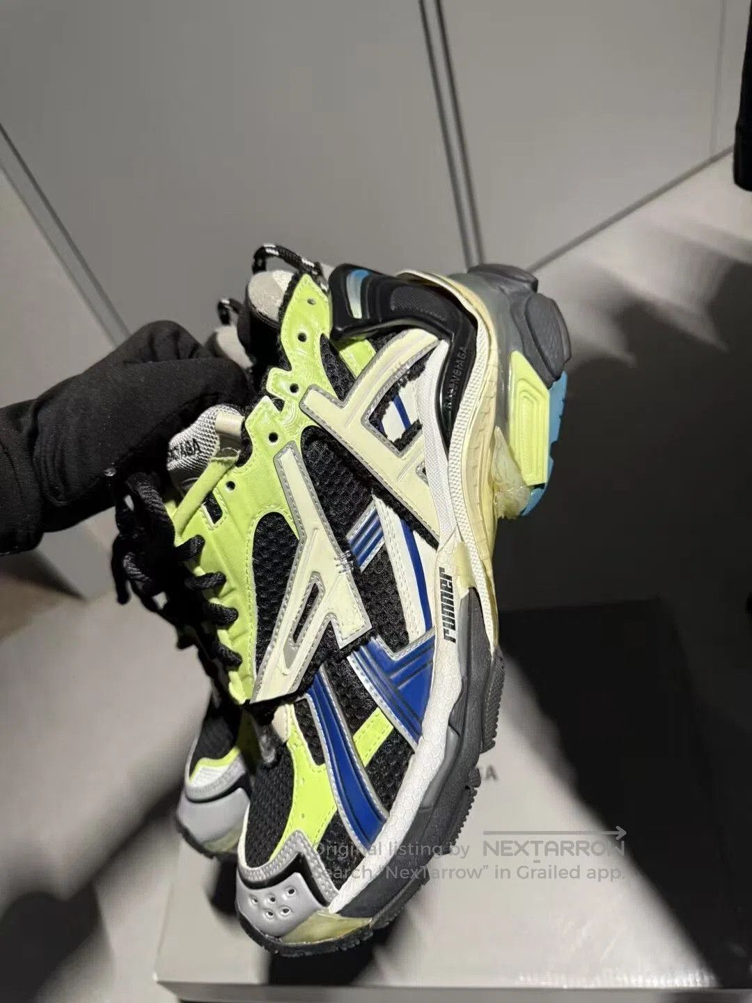 Balenciaga Balenciaga Runner Black Green Size 40. Size US 7 / EU 40 - 3 Thumbnail