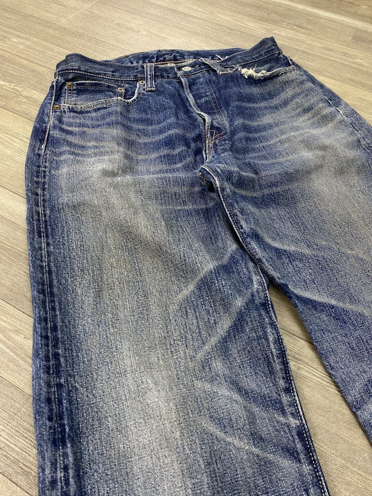 Sugar Cane 🇯🇵Vintage Sugar Cane 1947 Distressed Faded Selvedge Denim Size US 29 - 4 Thumbnail