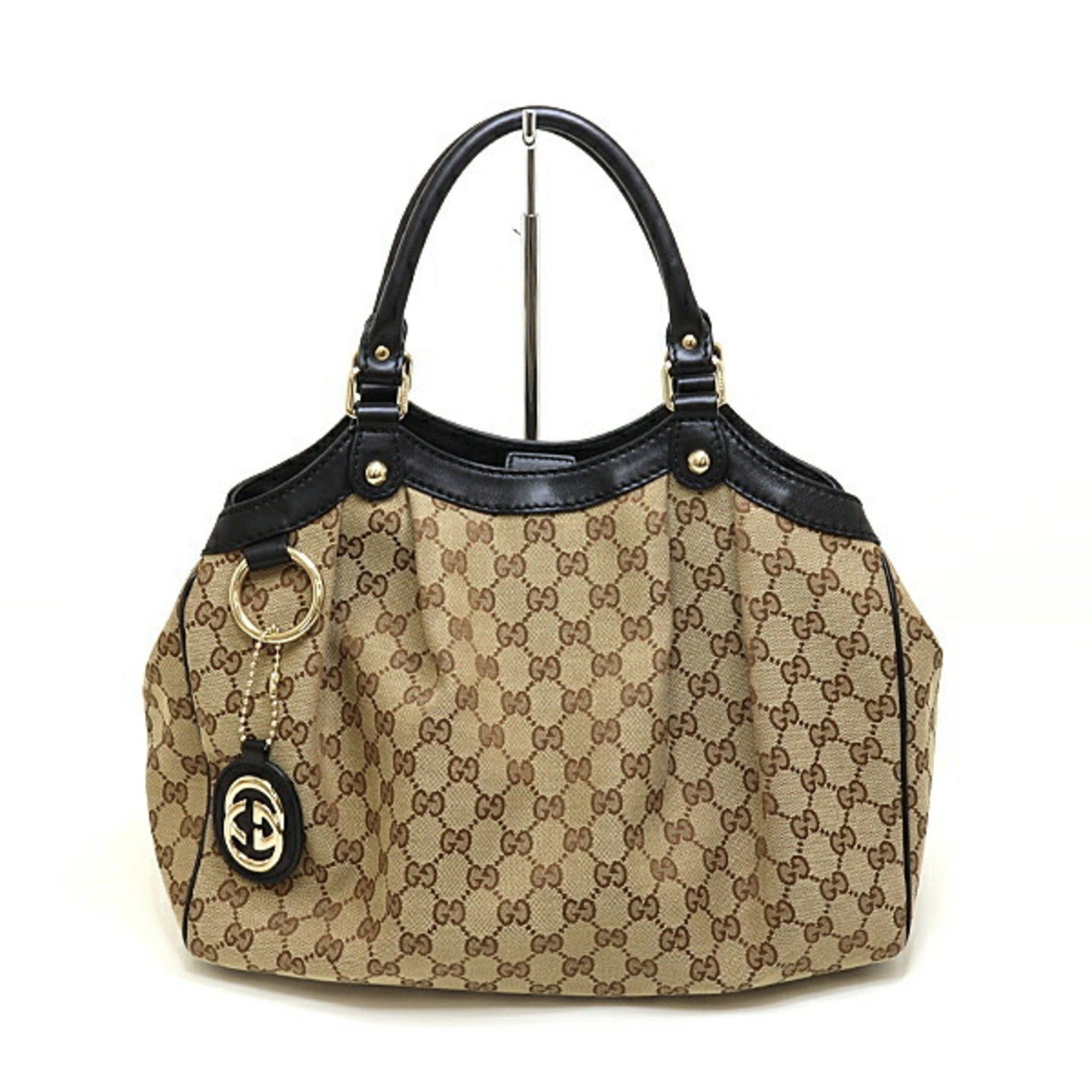 image of Gucci Sookie GG Canvas Tote Bag 211944 Handbag Beige in Black, Women's