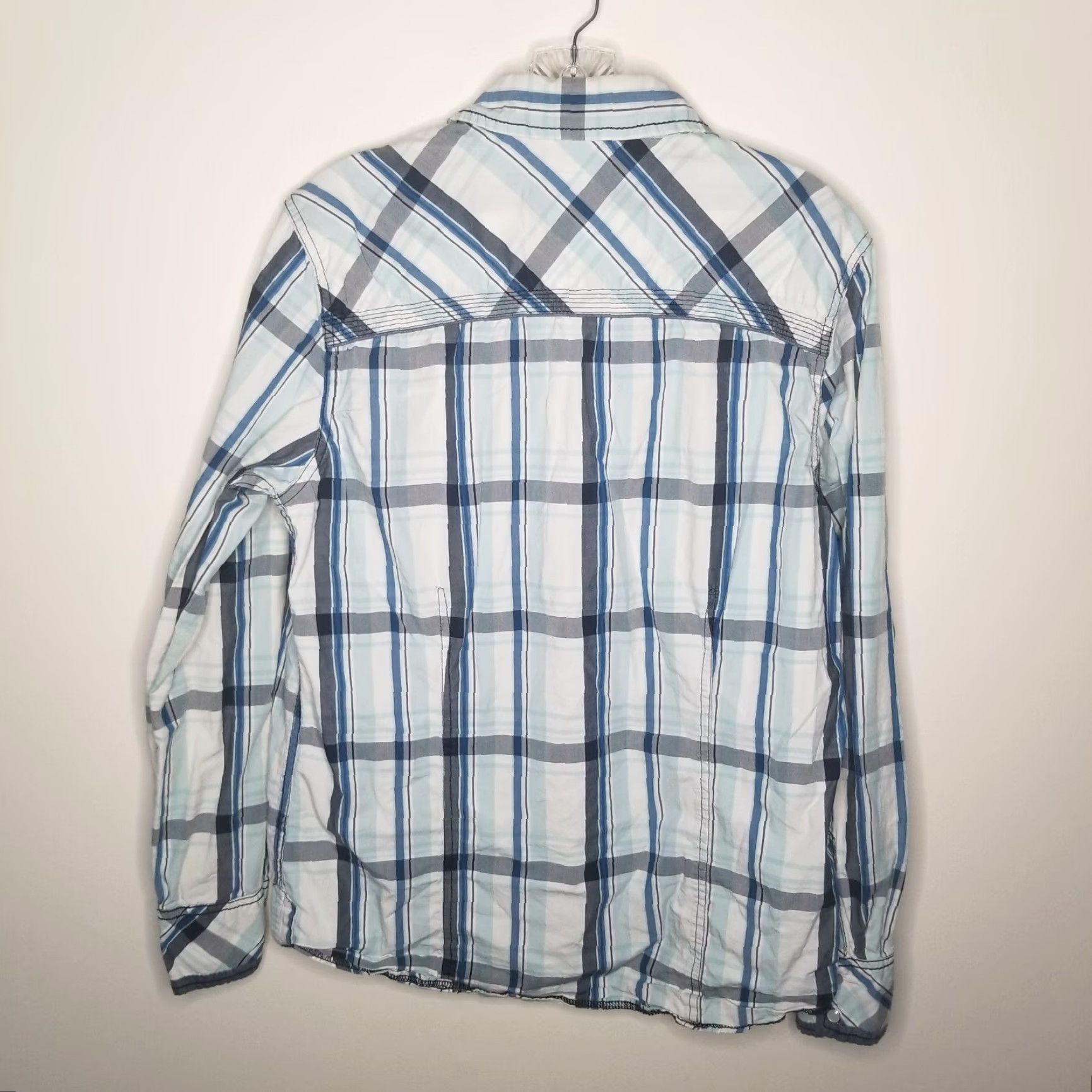 Vintage VINTAGE Buckle BKE Mens Plaid Button-Up Shirt Long Sleeve Size M Blue Standard Fit Size US M / EU 48-50 / 2 - 5 Thumbnail