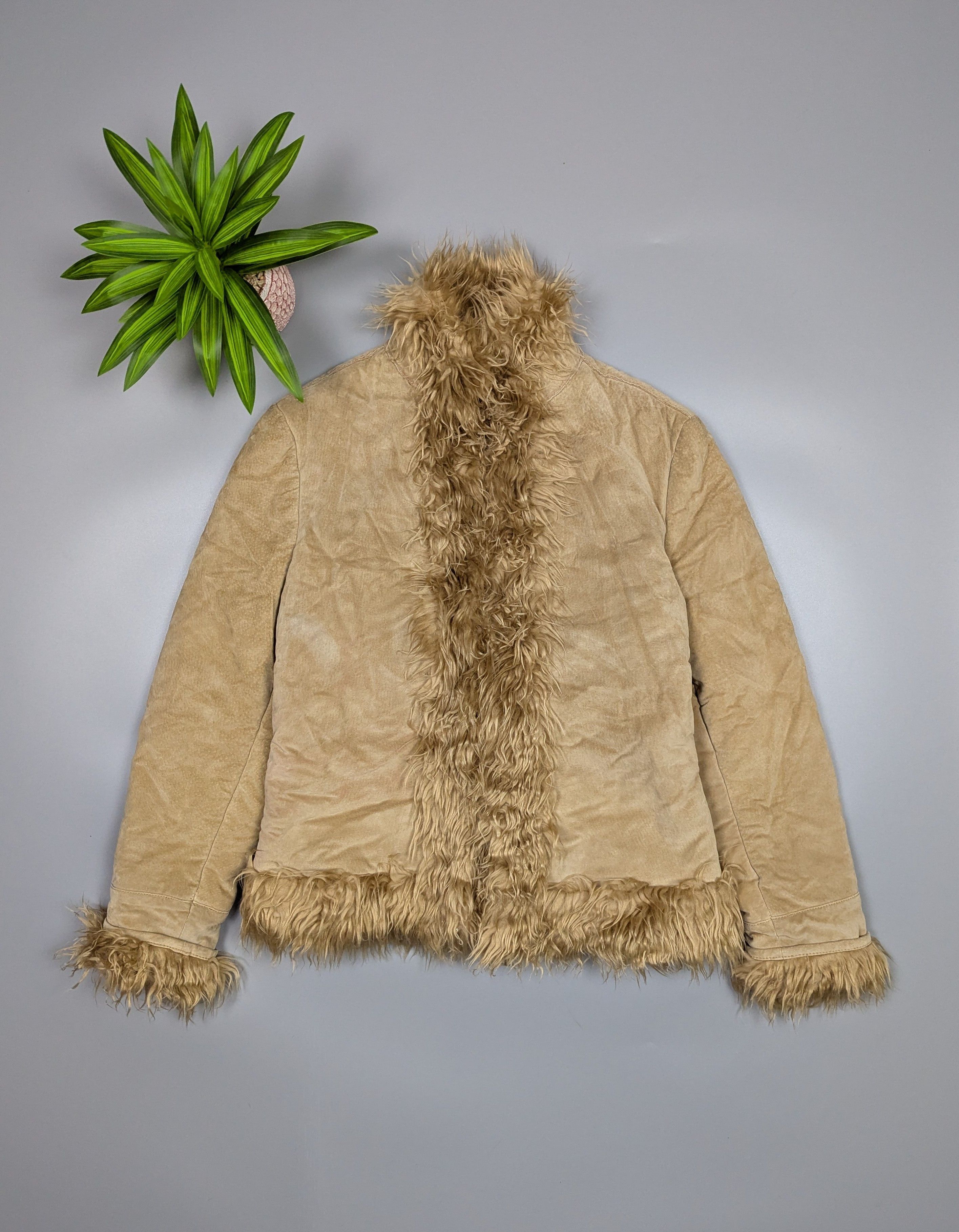 Vintage VTG Y2K Penny Lane Leather Fur Trim Coat Women’s Jacket Size M / US 6-8 / IT 42-44 - 1 Thumbnail