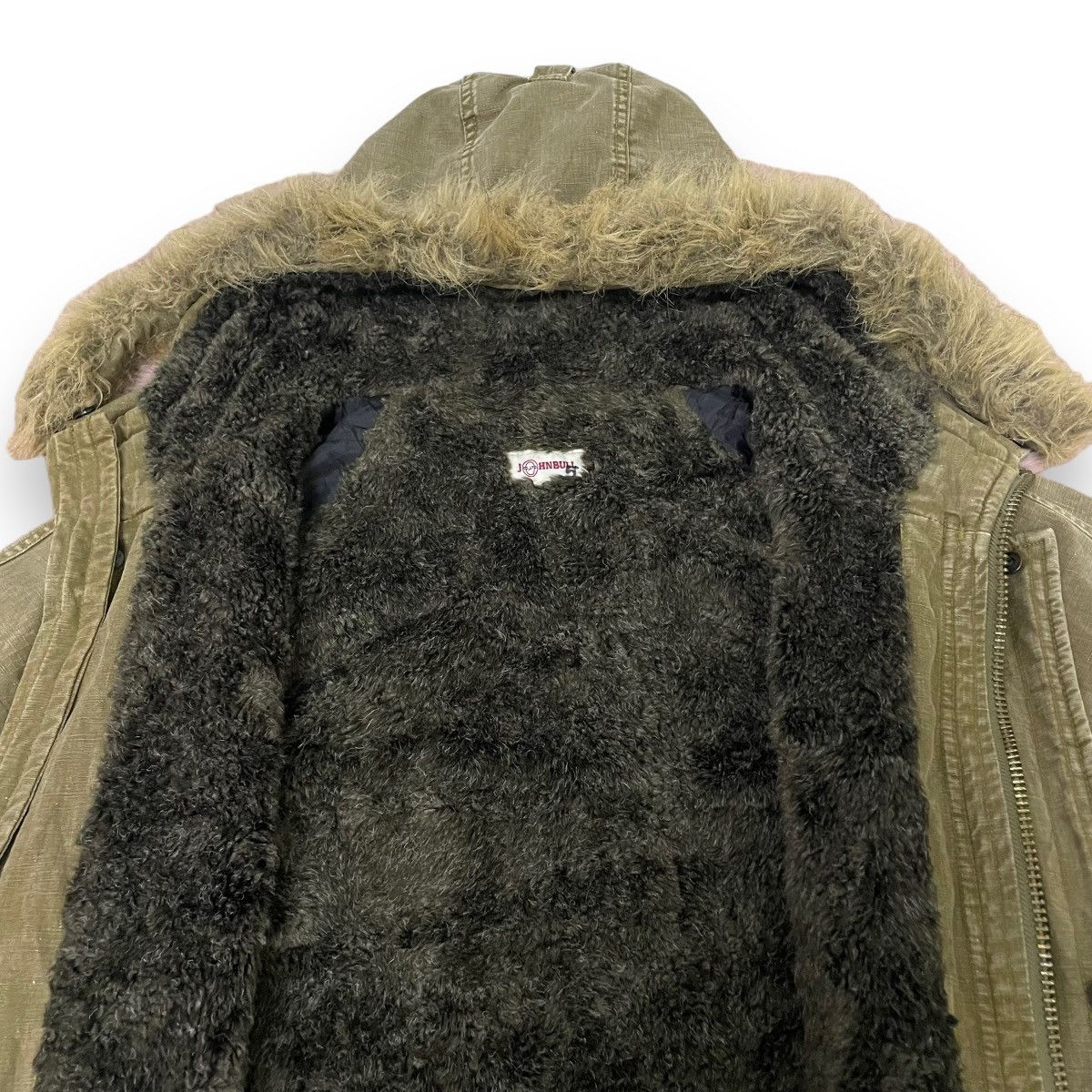 14th Addiction × Johnbull × Le Grande Bleu (L.G.B.) 🇯🇵 VINTAGE JOHN BULL MILITARY FUR SHERPA JACKET Size US L / EU 52-54 / 3 - 8 Thumbnail