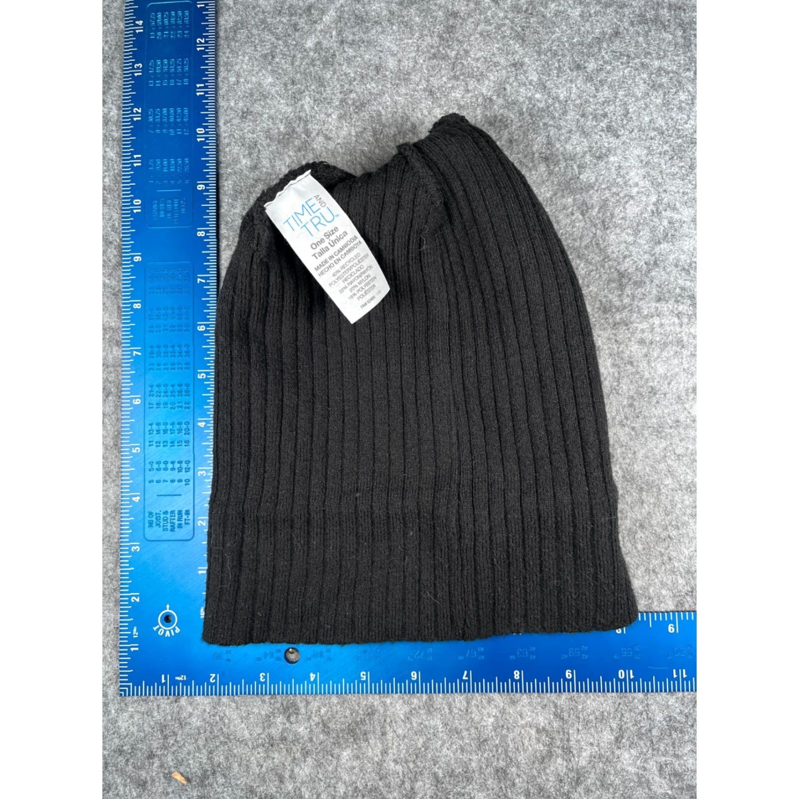 Vintage Time And Tru Beanie Womens One Size Black Knit Polyester Blend Ski NEW Size ONE SIZE - 6 Thumbnail