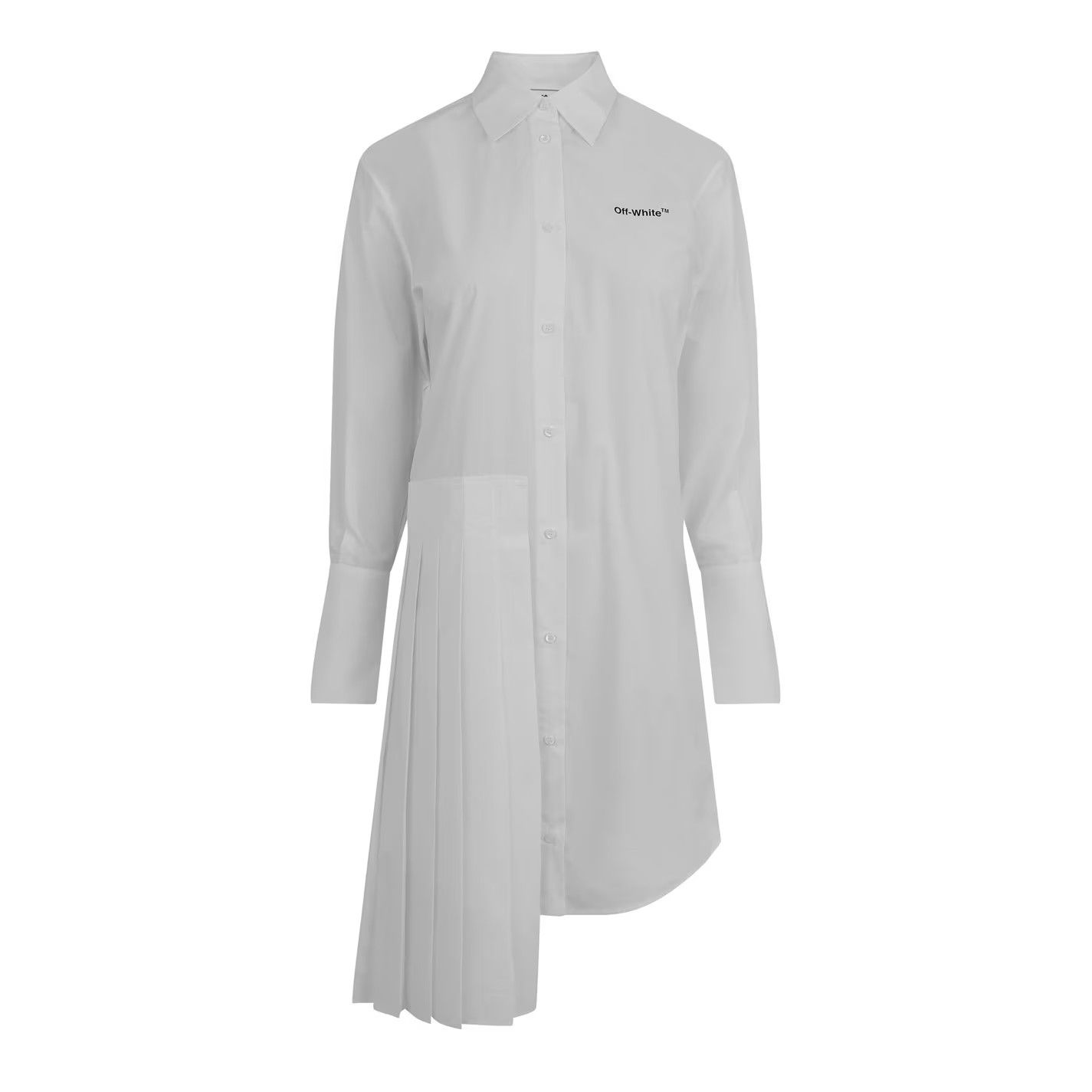 Off-White o1g2r1mq0125 Long Shirt in White & Black Size XS / US 0-2 / IT 36-38 - 1 Thumbnail