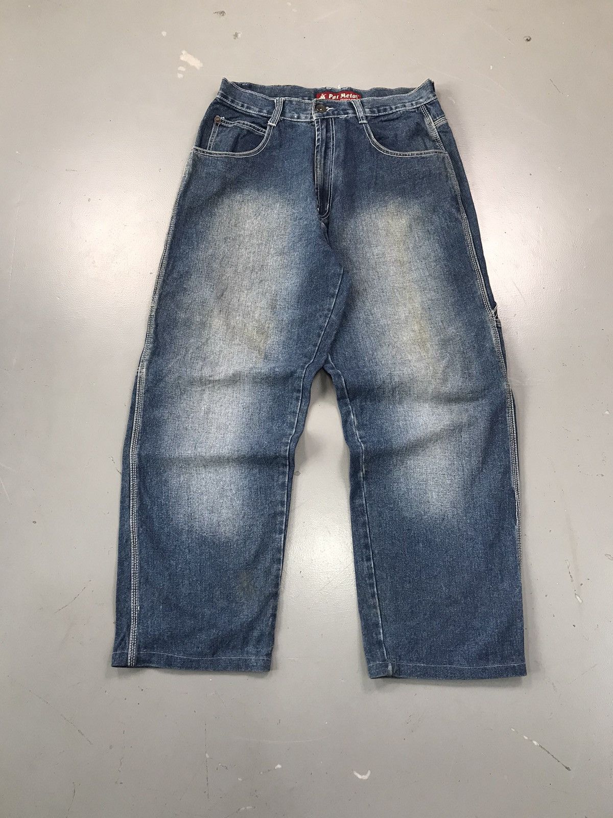 JNCO × Southpole × Vintage Vintage Pat metal SpellOut embroidered carpenter denim Size US 34 / EU 50 - 2 Thumbnail
