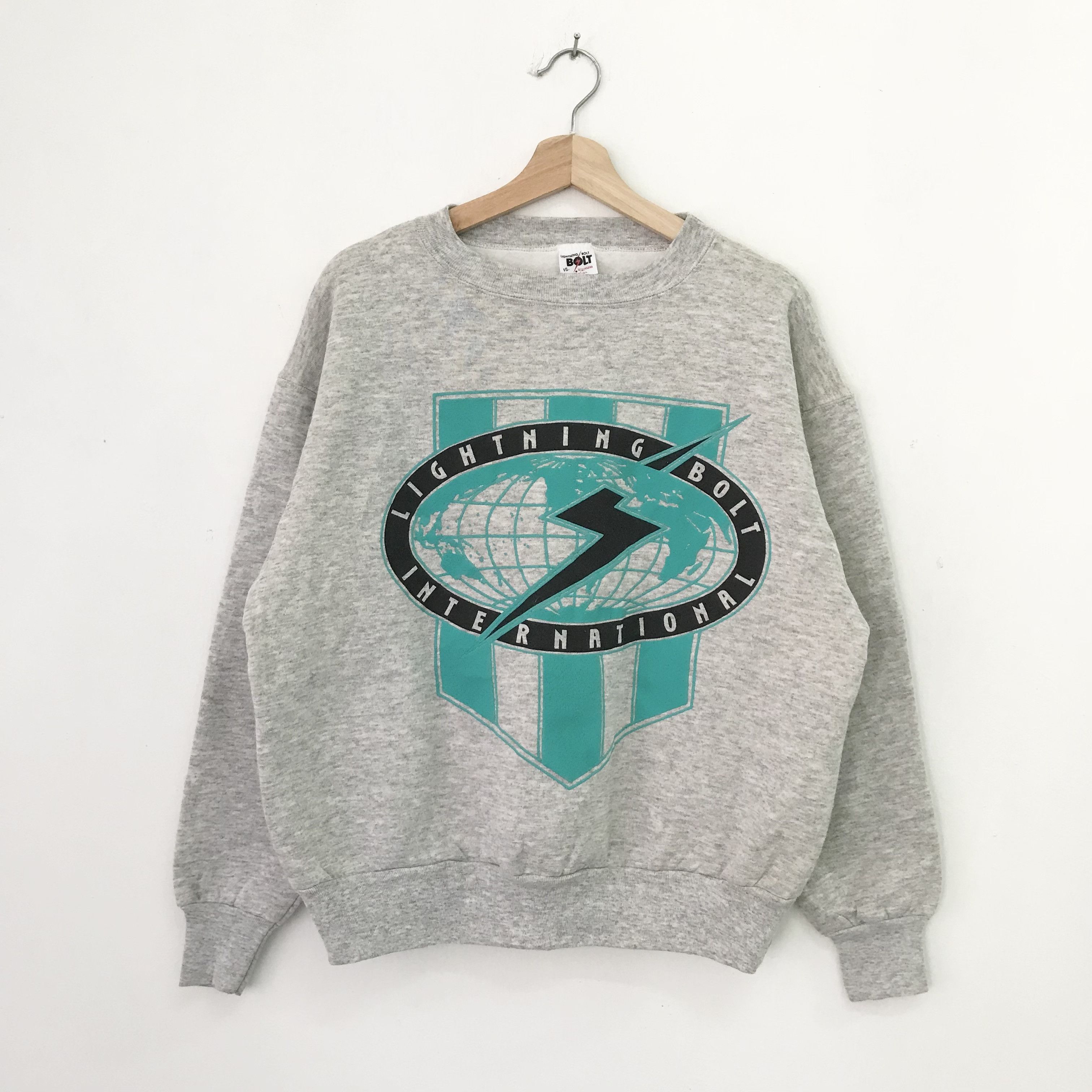 Lightning Bolt Vintage 90's Lightning Bolt Gray Sweatshirt - 512 Size US M / EU 48-50 / 2 - 1 Thumbnail