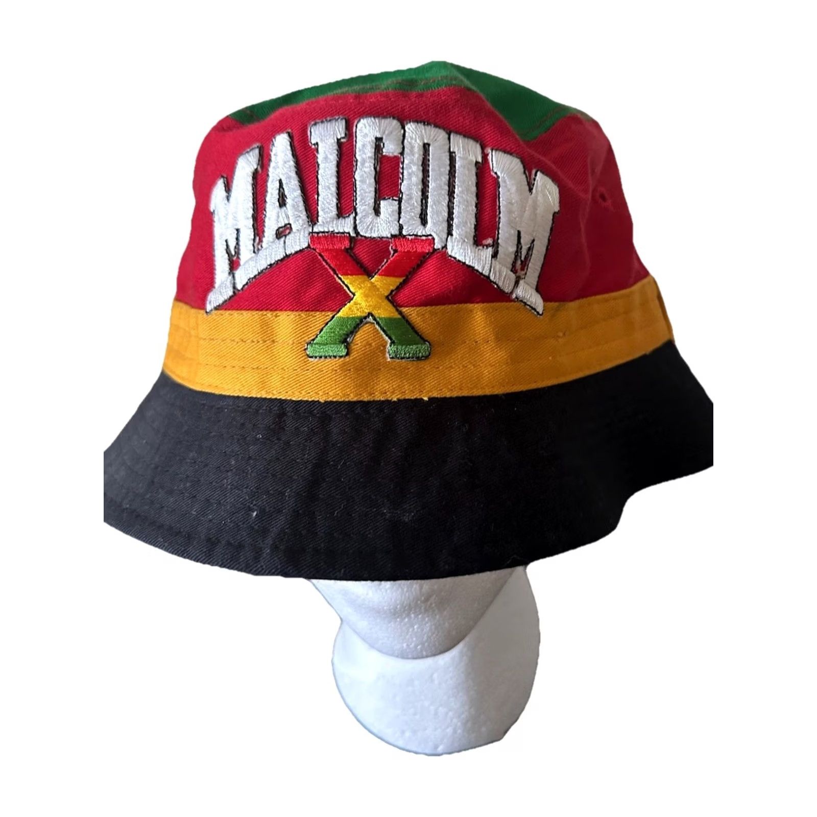 Vintage Vintage Malcolm X Bucket Hat Cap 90s Pinwheel RARE NWOT Large NOS Size ONE SIZE - 2 Thumbnail