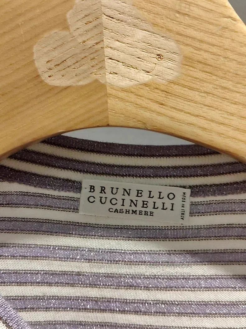 Brunello Cucinelli Brunello Cucinelli Gray Stripe Tee. Size US M / EU 48-50 / 2 - 2 Thumbnail
