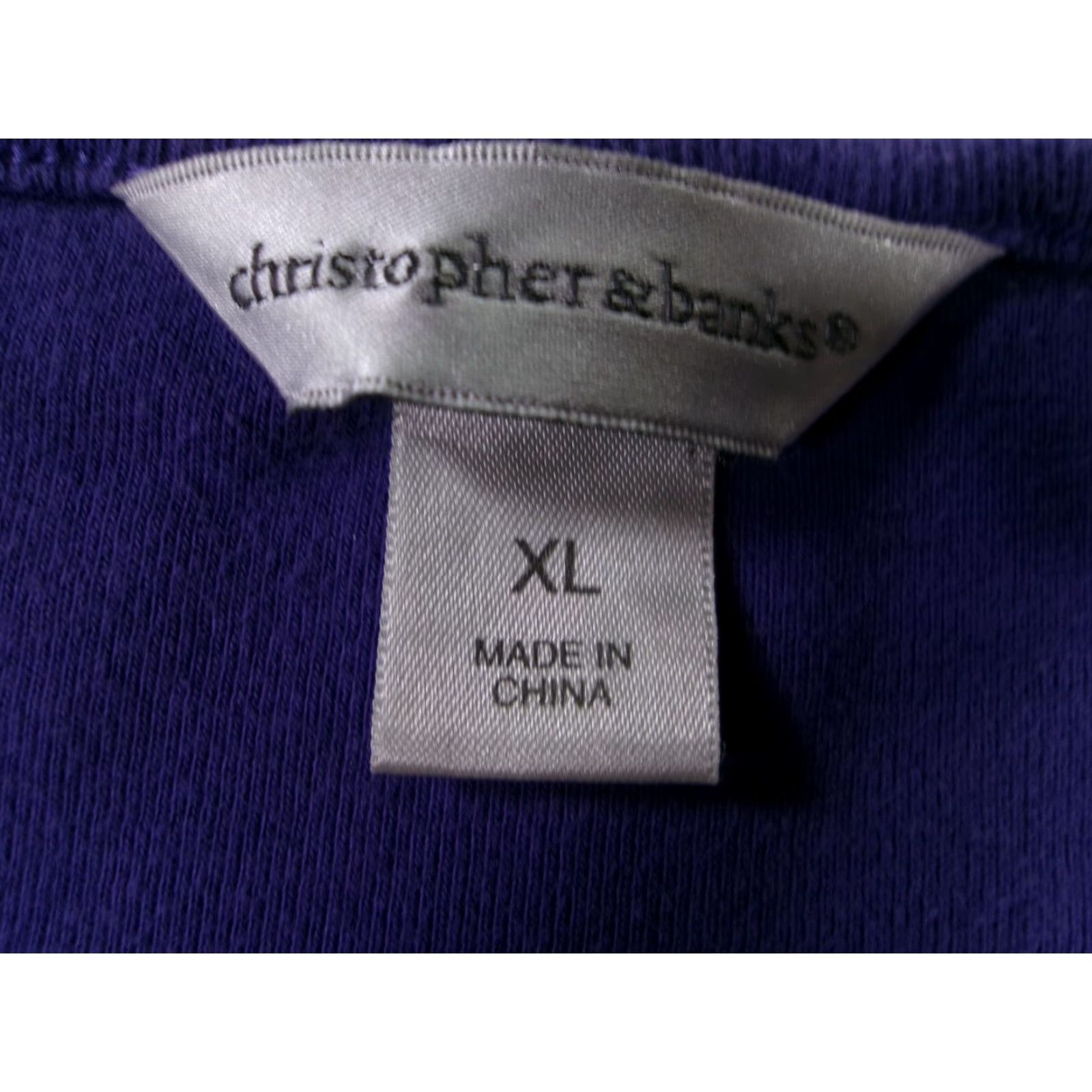 Vintage Christopher Banks Top Womens XL Purple V-Neck Embellished Rhinestone Blouse, 100% Cotton, 3/4 Sleeve, Classic Fit, Vintage: No, Adults Women Size XL / US 12-14 / IT 48-50 - 6 Thumbnail