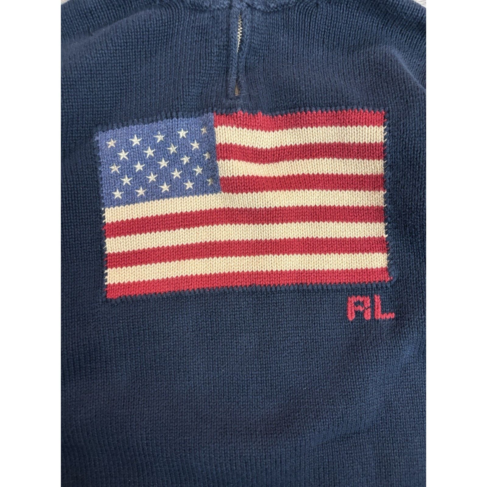 Ralph Lauren Vintage Polo Ralph Lauren Knit 1/4 Zip USA Flag Youth M Size M / US 6-8 / IT 42-44 - 2 Thumbnail