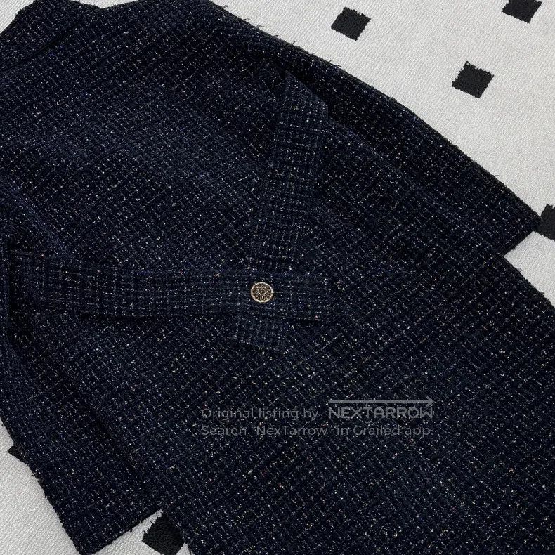 Chanel Chanel 19A Misty Forest Series Double-row Tweed Long Coat Size S / US 4 / IT 40 - 5 Thumbnail