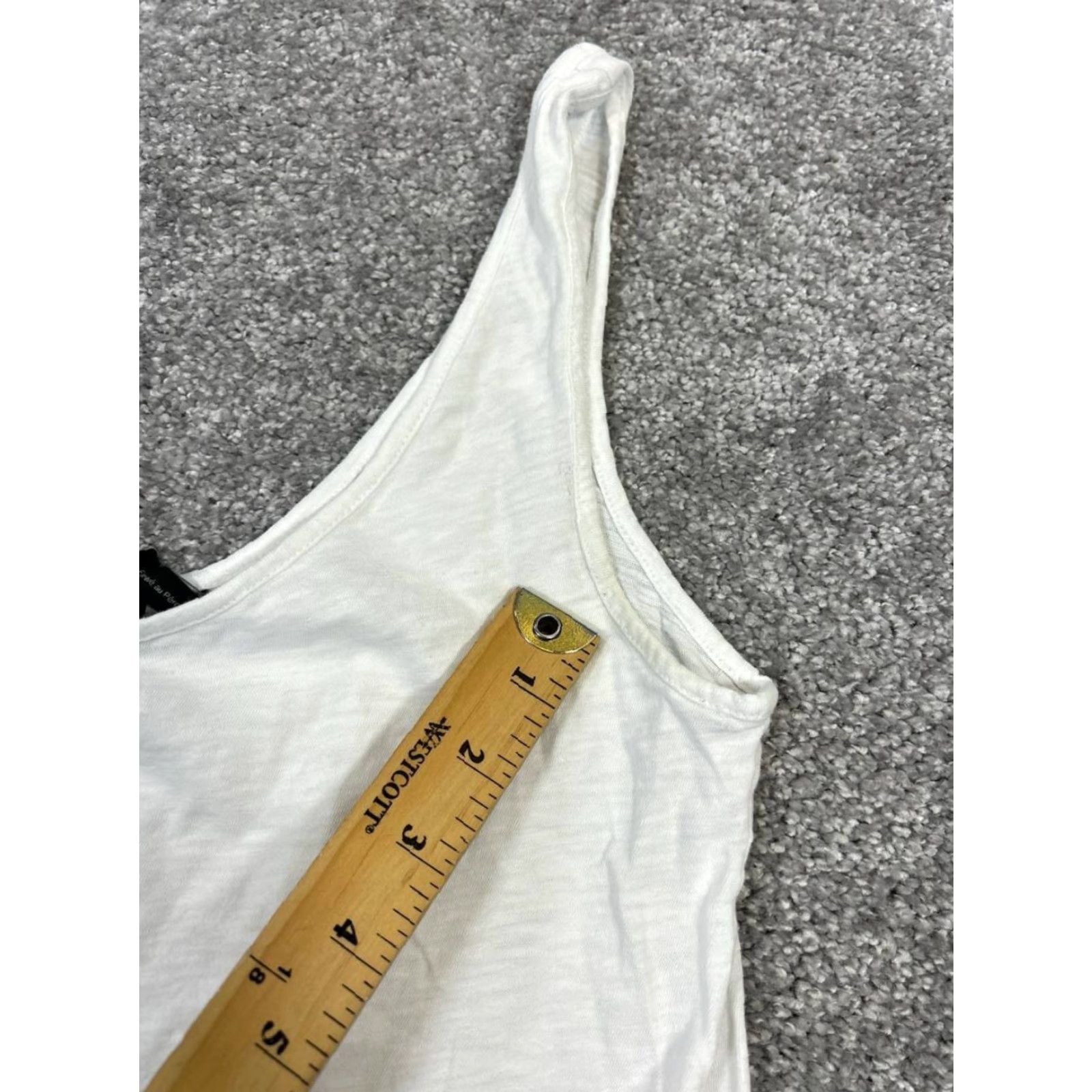 Theory VINTAGE Theory Women’s Tank Top Petite White Cotton Sleeveless Scoop Neck Summer Casual Womens Size XS / US 0-2 / IT 36-38 - 7 Thumbnail