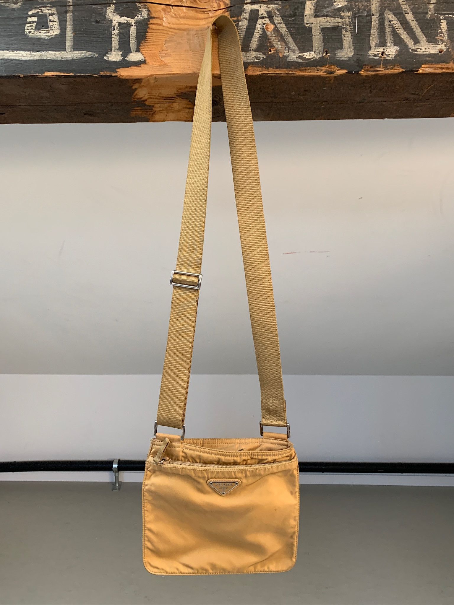 Prada Prada Nylon Messenger Bag In Golden Mustard Size ONE SIZE - 1 Thumbnail