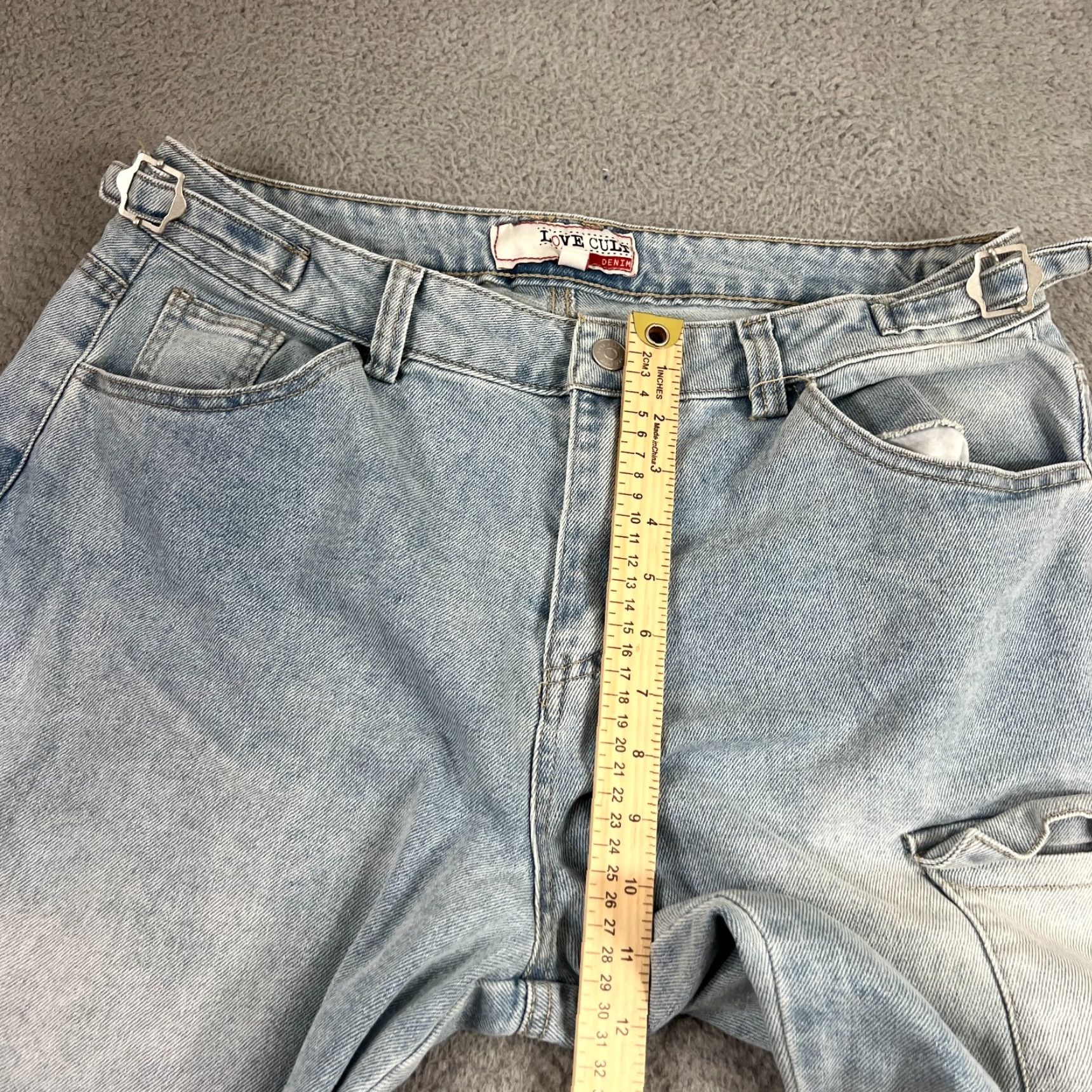Vintage Love Cult Cargo Jeans Size 13 High Rise Wide-Leg Baggy Blue Y2K Womens Size 34" / US 12 / IT 48 - 4 Thumbnail