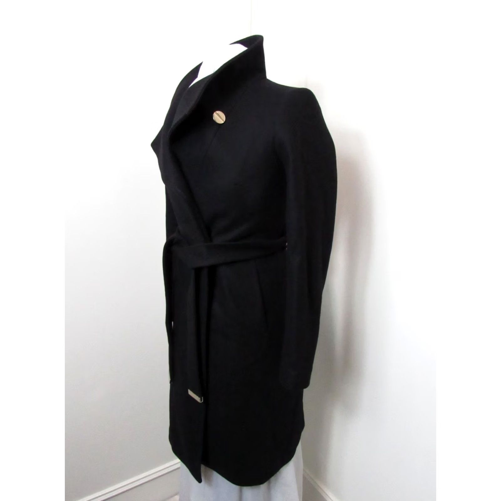 Ted Baker Ted Baker Coat Womens 12 Black London Ellegant Cashmere Wool Blend Wrap SIZE Size XL / US 12-14 / IT 48-50 - 7 Thumbnail