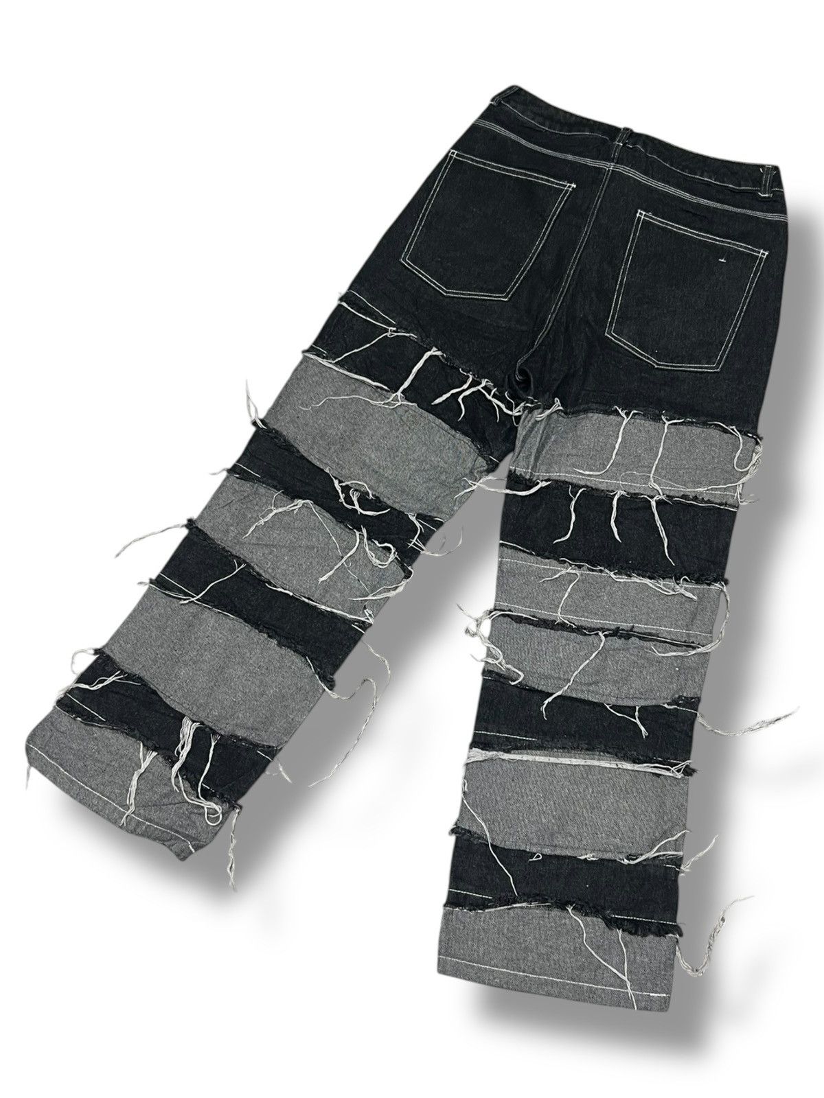 Hysteric Glamour NOVESSEL/Nobesel Borderline Distressed Wide Denim Pants Size US 32 / EU 48 - 12 Thumbnail