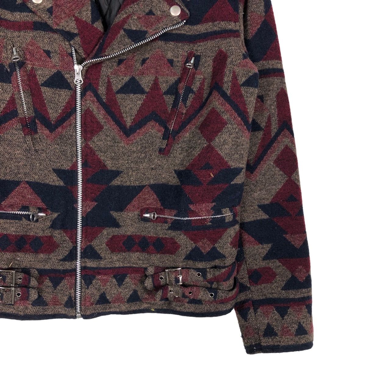 Hysteric Glamour 🔥Vintage Wool Biker Jacket Navajo Design Double Collar Size US M / EU 48-50 / 2 - 5 Thumbnail