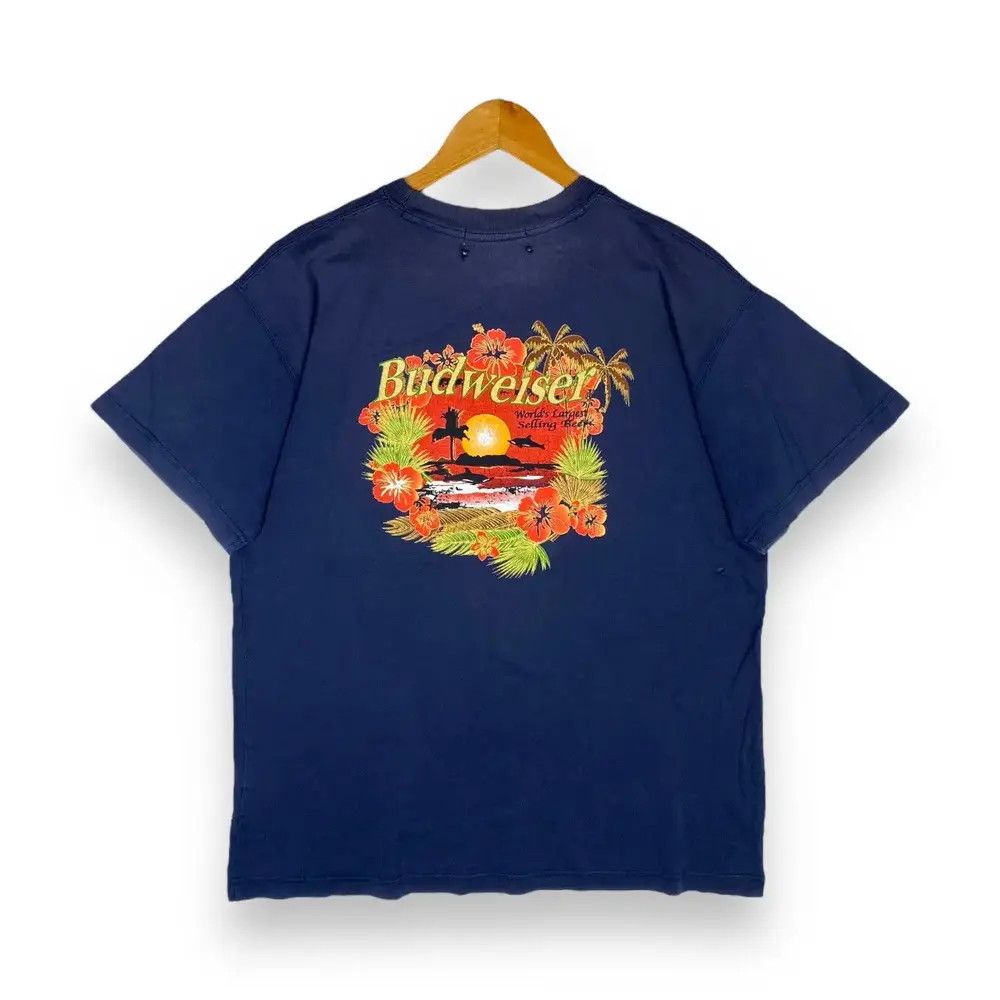 Budweiser Vintage 90's BUDWEISER Hawaiian Sunset Graphic Sunfaded Tee Size US L / EU 52-54 / 3 - 1 Thumbnail