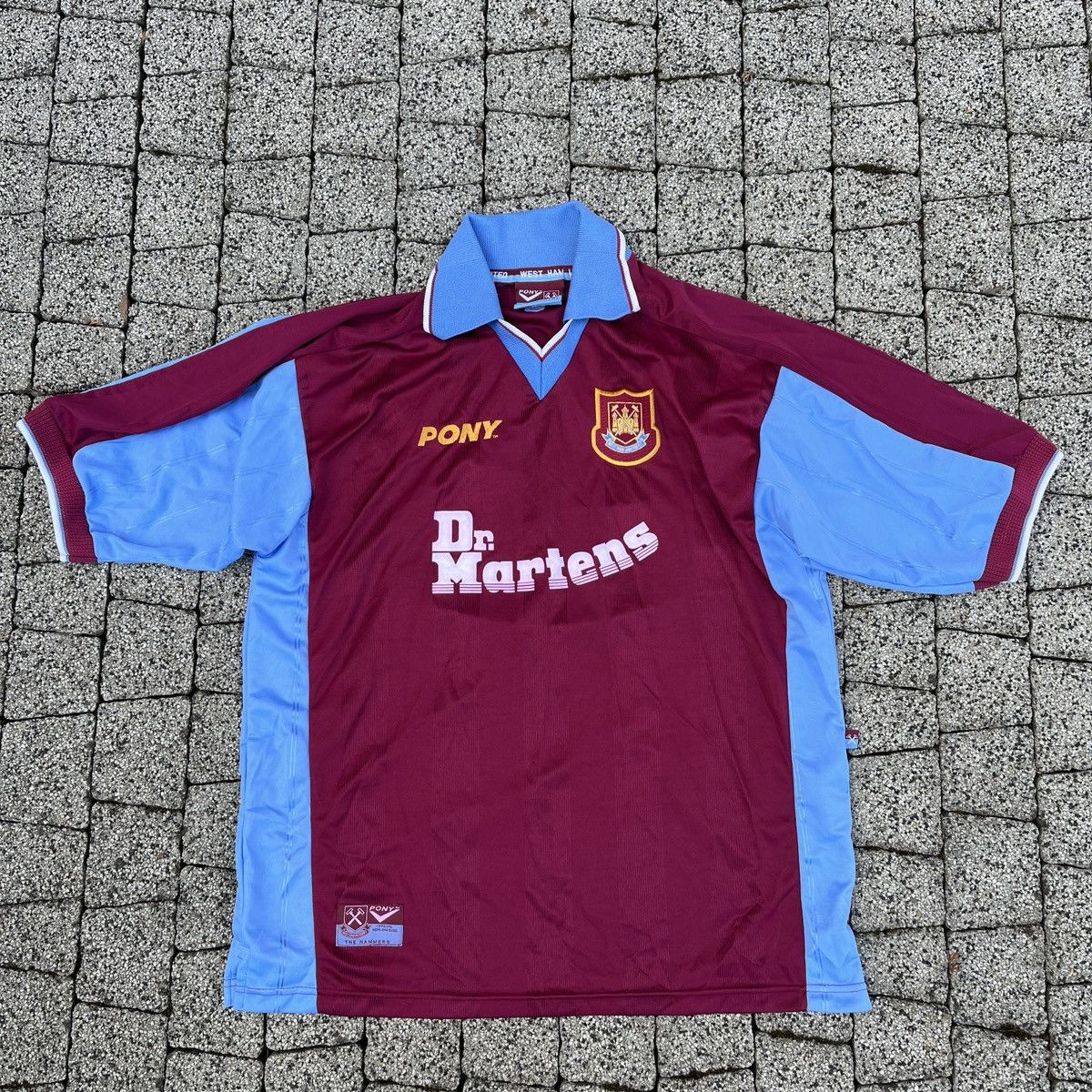 ウェア FILA WestHam Authentic Jersey Dr.Martin West Ham United Dr Martens Fila 1999 Home Football Shirt
