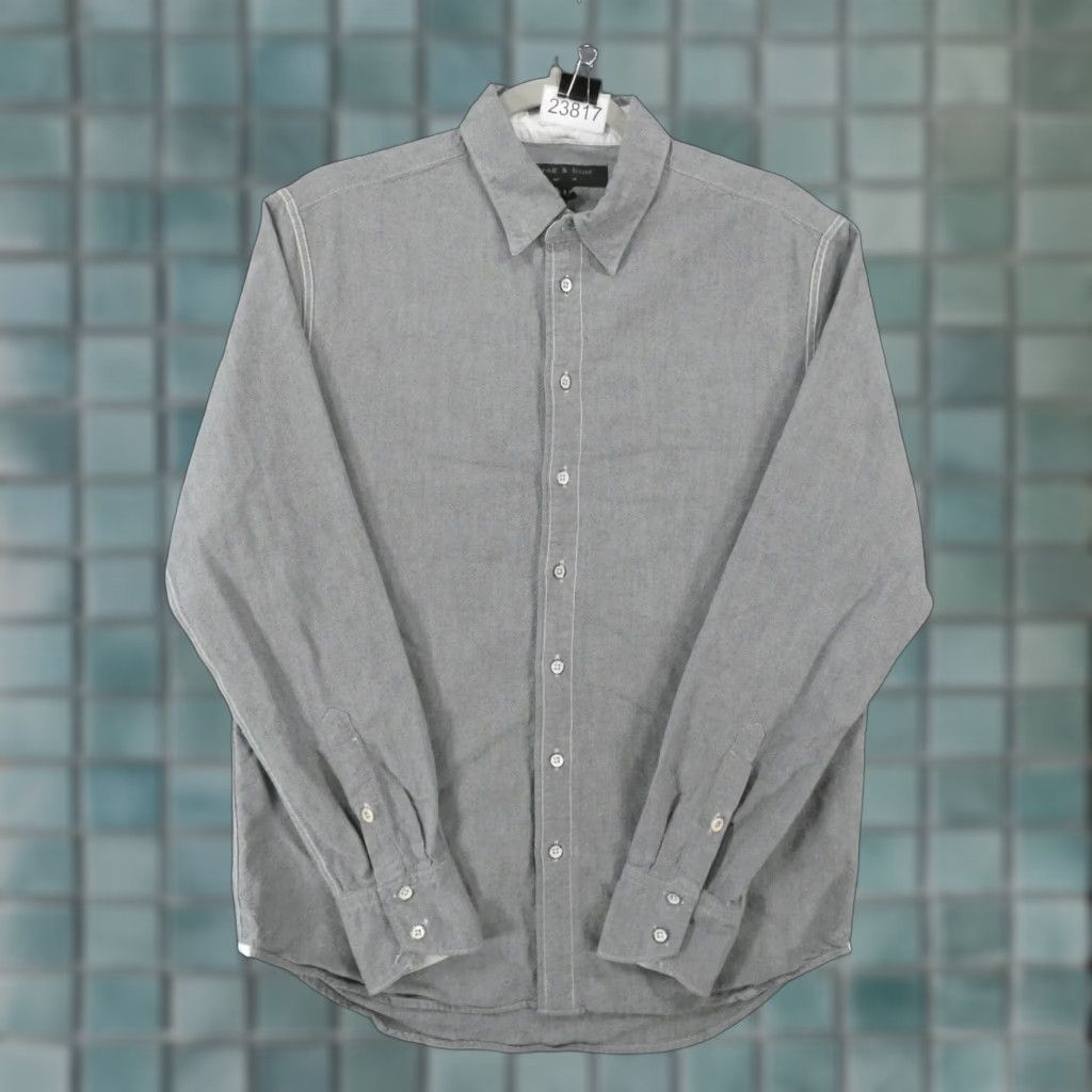 Rag & Bone Rag & Bone New York Shirt Mens Medium Long Sleeve Button Up Gray Size US M / EU 48-50 / 2 - 1 Thumbnail