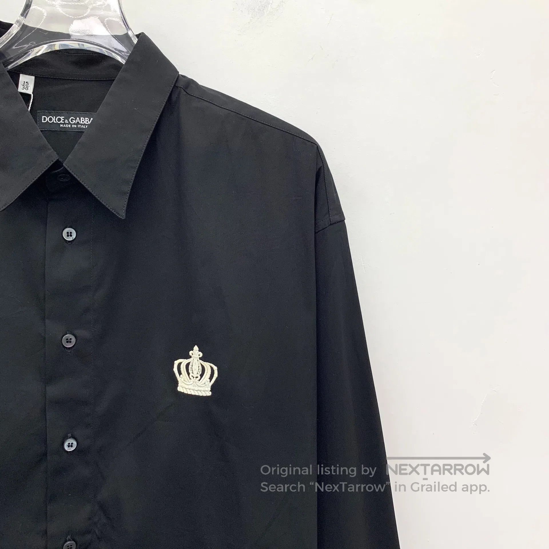 Dolce & Gabbana Dolce Gabbana Black Crown Embroidered Cotton Collar Single Size US XS / EU 42 / 0 - 3 Thumbnail