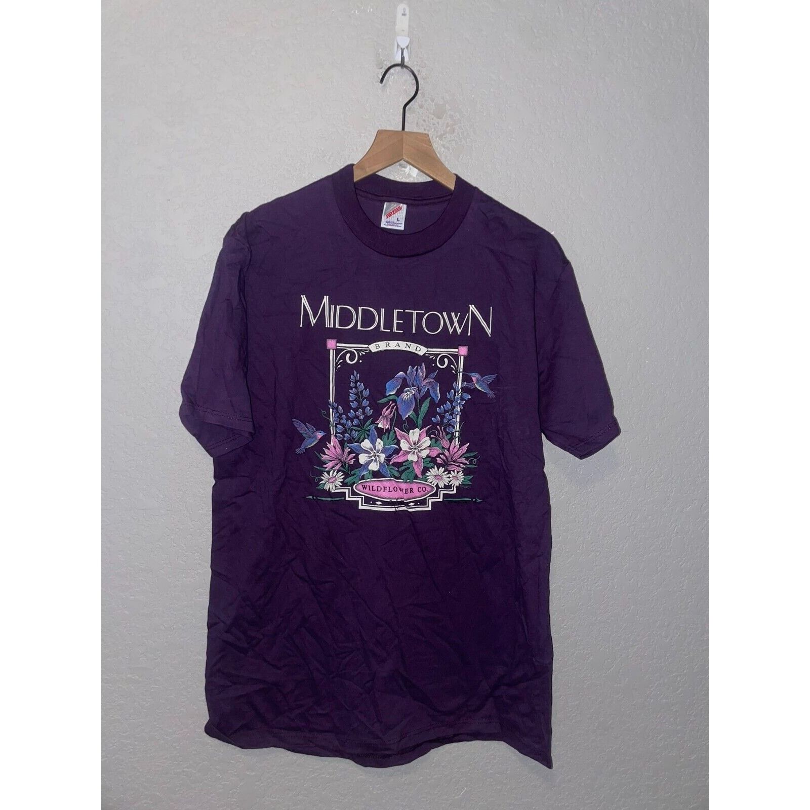 Jerzees Vintage Middletown Shirt Wildflower Wild Flower Tee VTG 90s Size US L / EU 52-54 / 3 - 1 Thumbnail