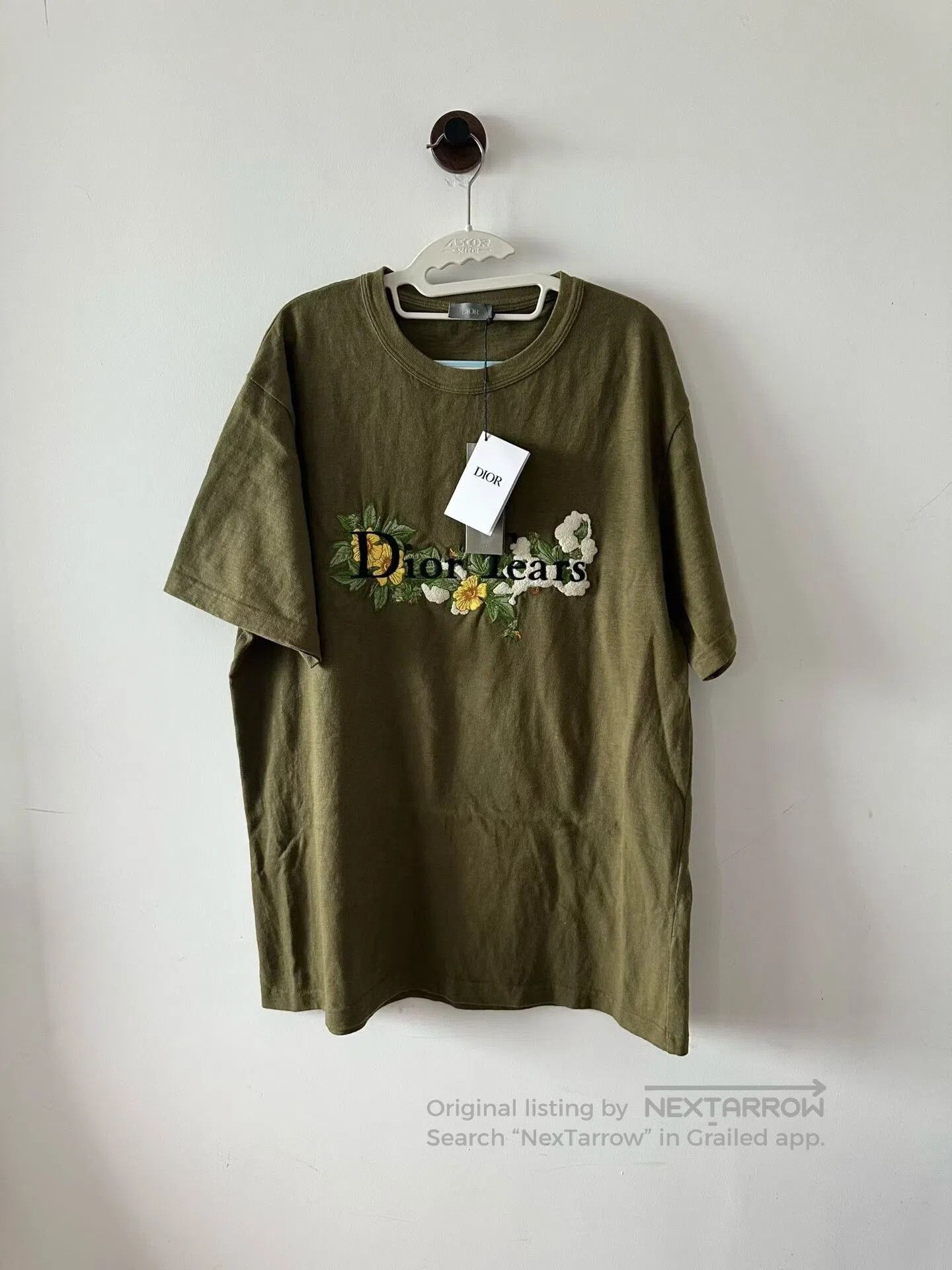 Dior Dior Dark Green Tears Embroidered Short Sleeve T-Shirt| Size US XL / EU 56 / 4 - 1 Thumbnail