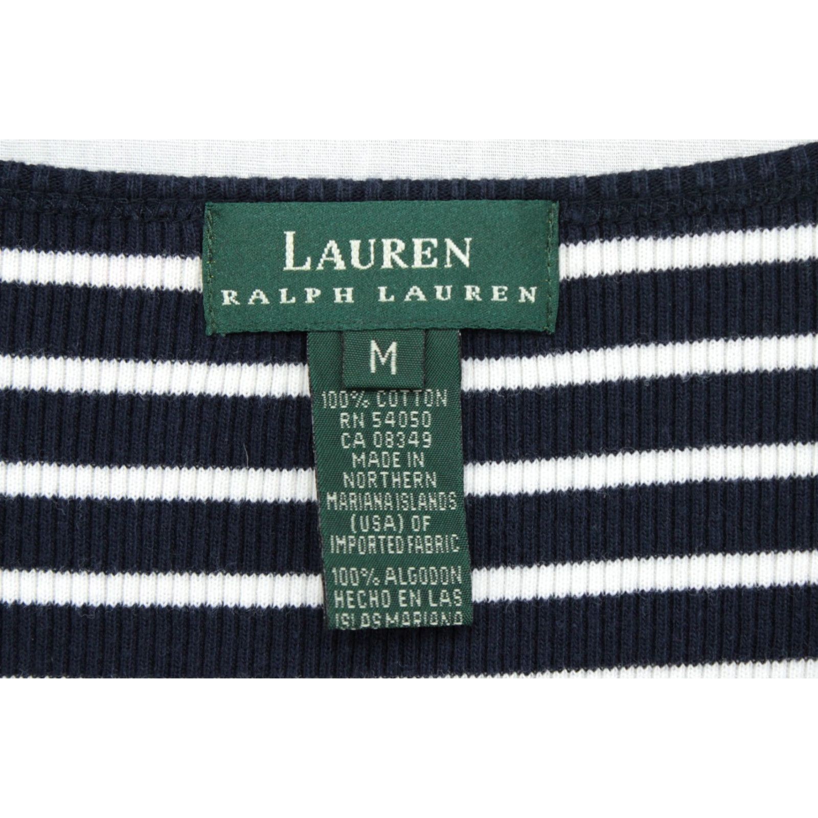 Ralph Lauren VINTAGE Lauren Ralph Lauren Shirt Women's Medium Blue White Striped Sailor Classic Nautical Preppy Mens Size M / US 6-8 / IT 42-44 - 4 Thumbnail