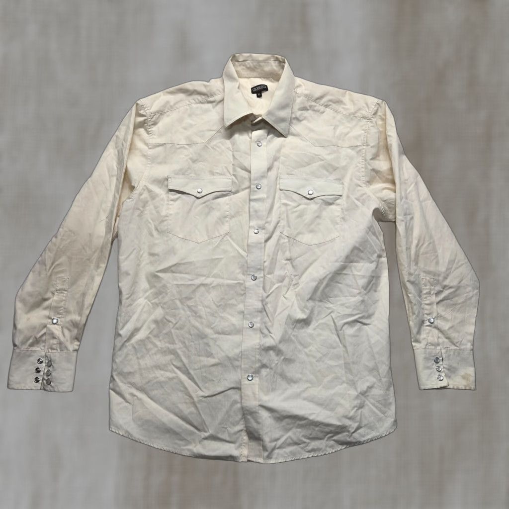 Vintage Gioberti Shirt Mens XL Ivory Plaid Western Button-Up Snap Shirt Size US XL / EU 56 / 4 - 1 Thumbnail