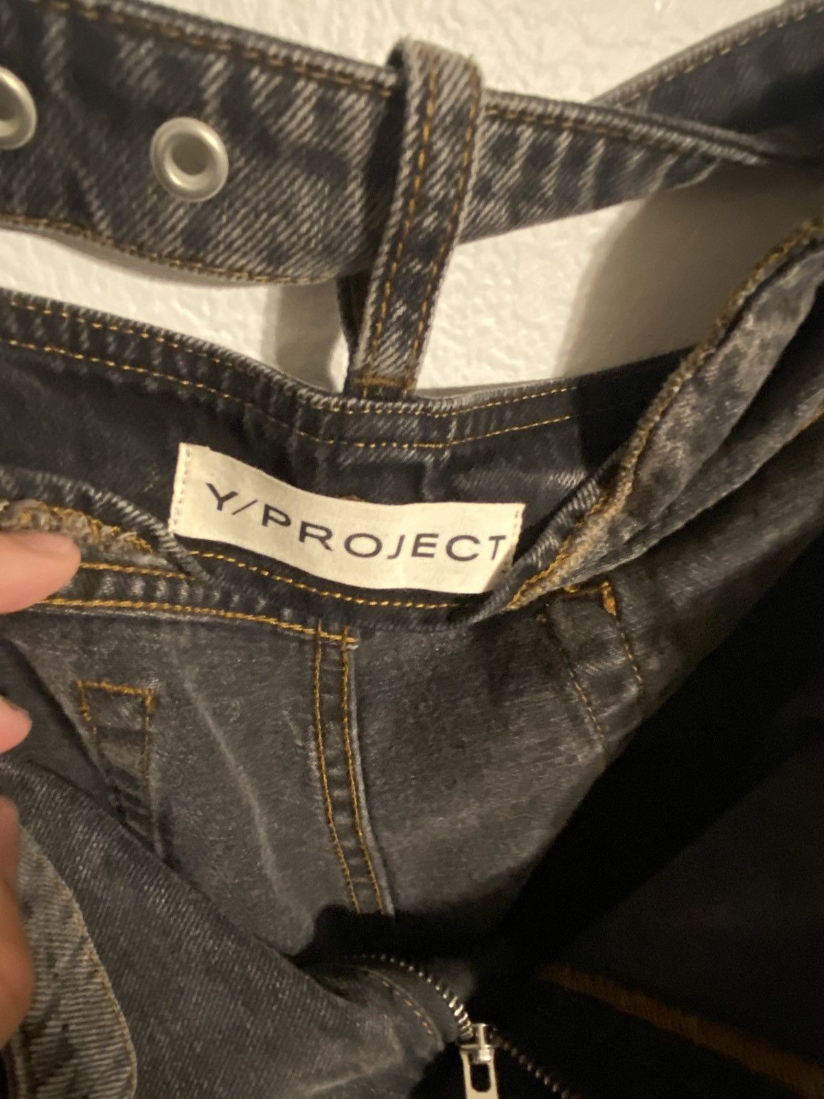 Y/Project Black Y Belt Jeans Size US 30 / EU 46 - 2 Thumbnail