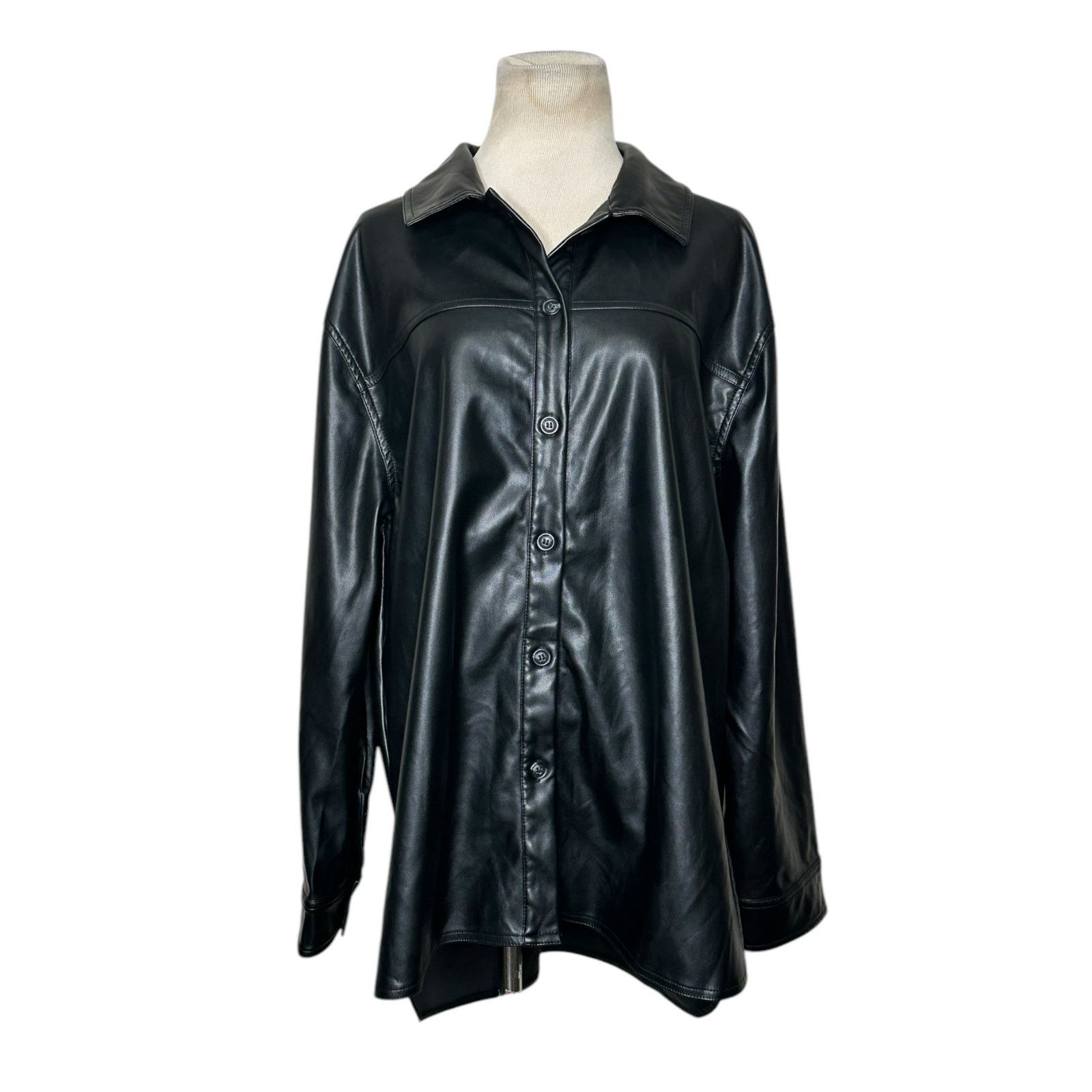 Laundry by Shelli Segal Laundry faux leather buttoned shacket size large Size L / US 10 / IT 46 - 8 Thumbnail