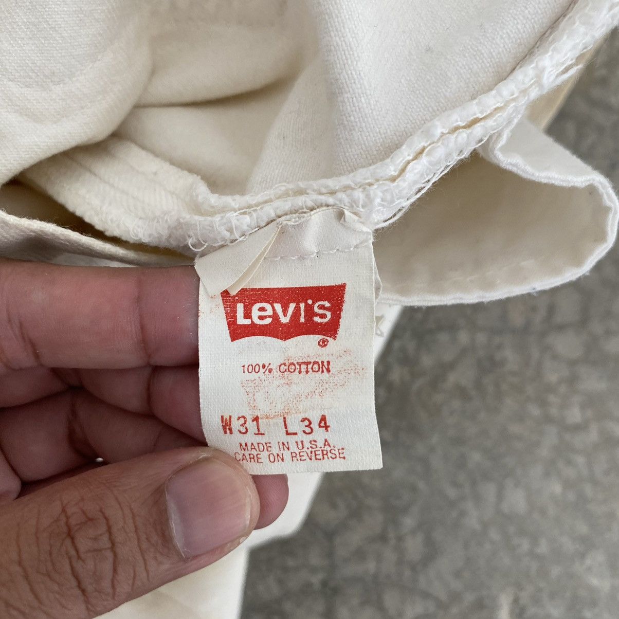 Levi's Size 30x31.5 Vintage 1994 Levis 501 White Denim Jeans Size US 30 / EU 46 - 19 Thumbnail