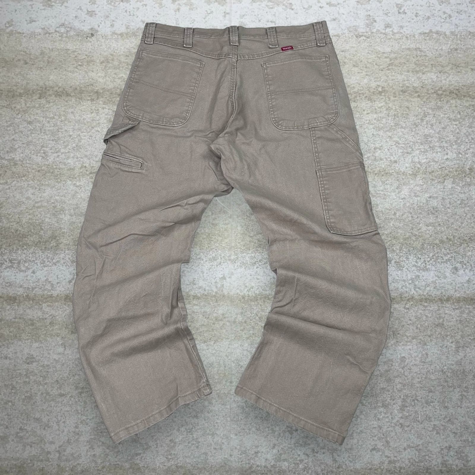 Wrangler Vintage 90s Wrangler Carpenter Pants 34x30 Baggy Tan Canvas Size US 34 / EU 50 - 1 Thumbnail