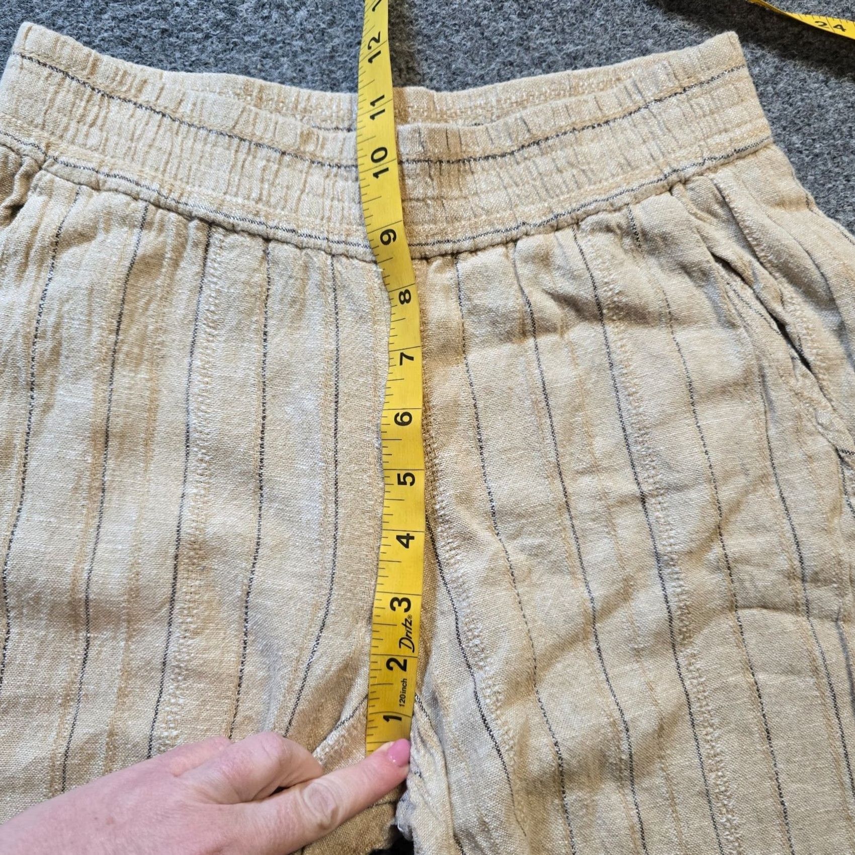 Drew Drew Pants Womens Size S Beige Striped Linen Wide-Leg Pull On Casual Beachy Size 28" / US 6 / IT 42 - 6 Thumbnail
