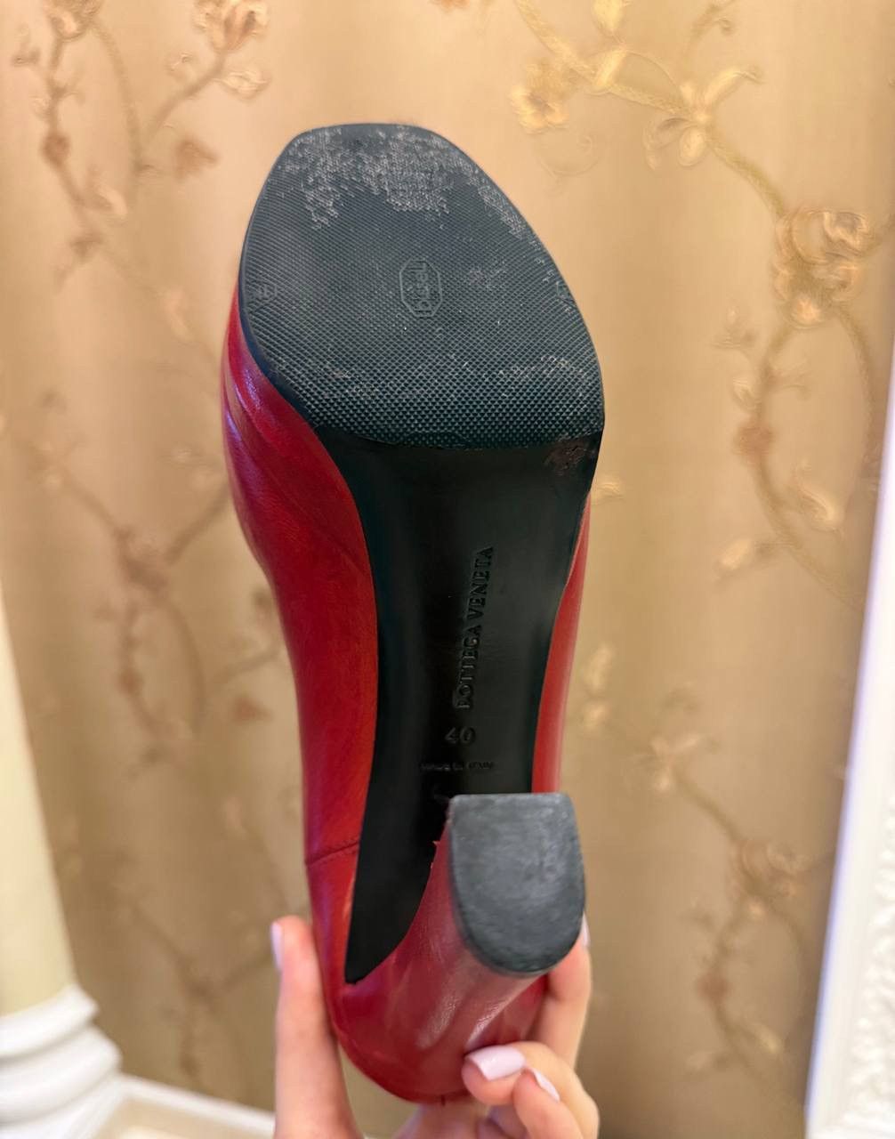 Bottega Veneta Bottega Veneta Red Leather Intrecciato Platform Ankle Boots Size US 10 / IT 40 - 7 Thumbnail