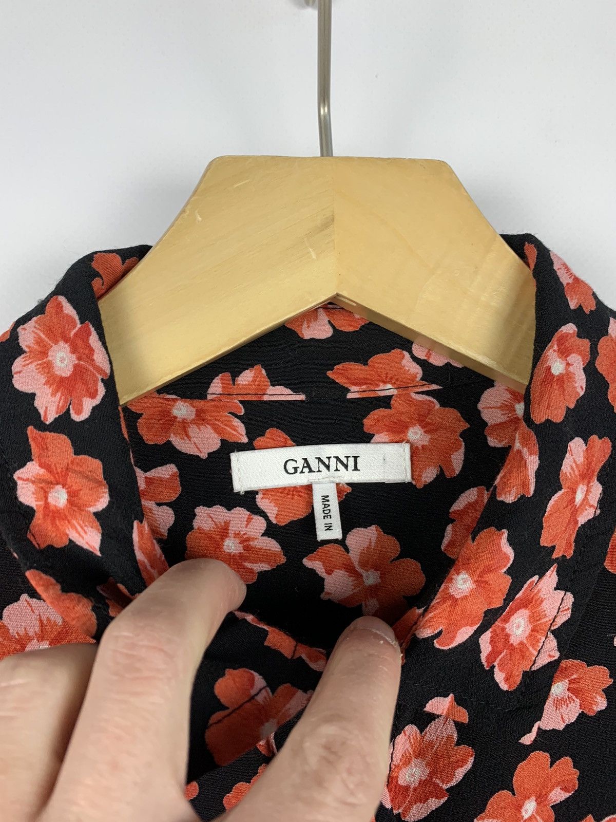 Ganni Ganni Floral Blouse Top Shirt Buttons-Up Ladies Size 36 Red Size XS / US 0-2 / IT 36-38 - 5 Thumbnail