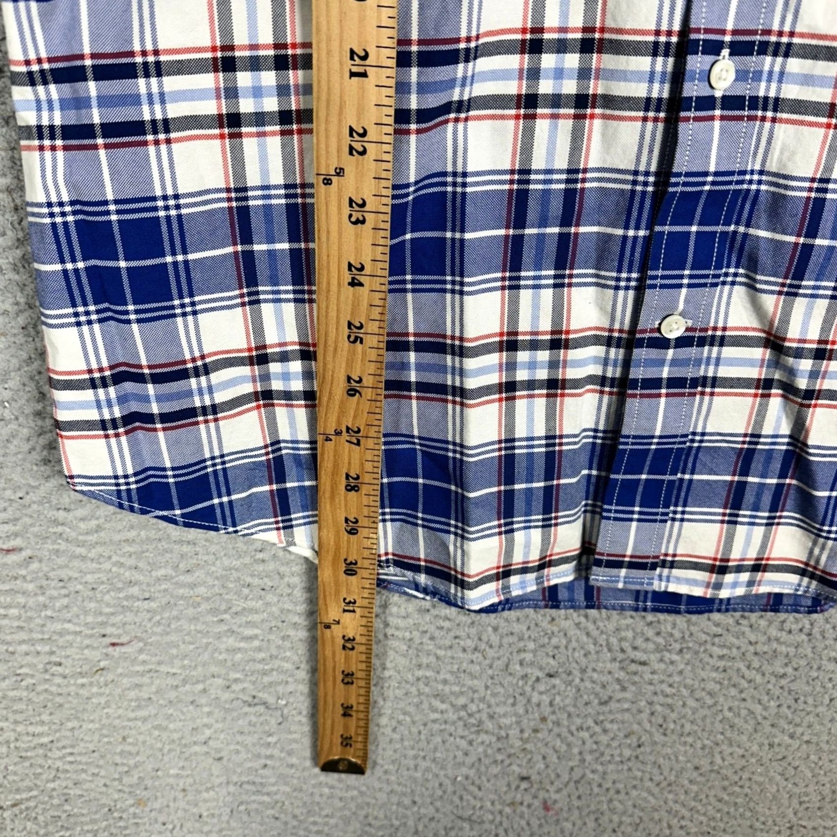 Banana Republic Banana Republic Shirt Men Large Blue White Slim Button-Down Plaid Oxford Collared End Mens Size US L / EU 52-54 / 3 - 7 Thumbnail