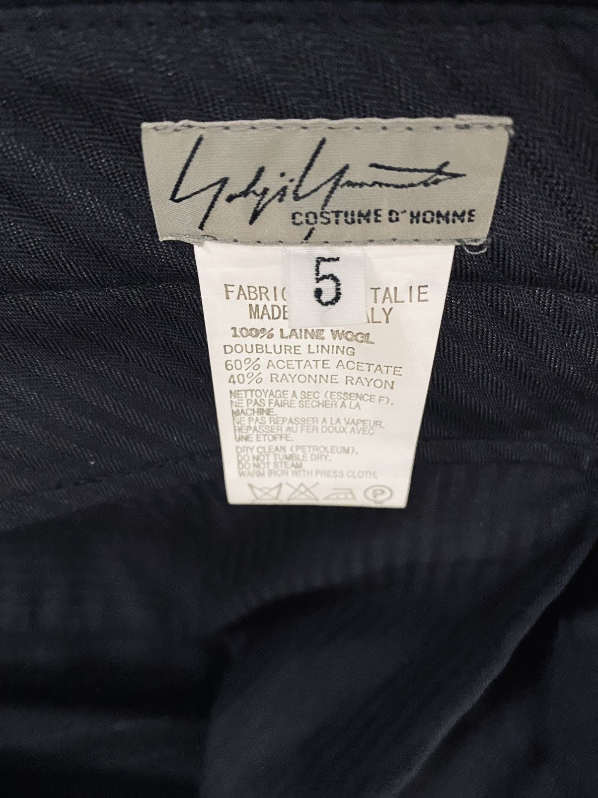Yohji Yamamoto Yohji Yamamoto 🇮🇹 costume D’homme Nero wool felt slacks 5 NWT Size US 39 - 2 Thumbnail