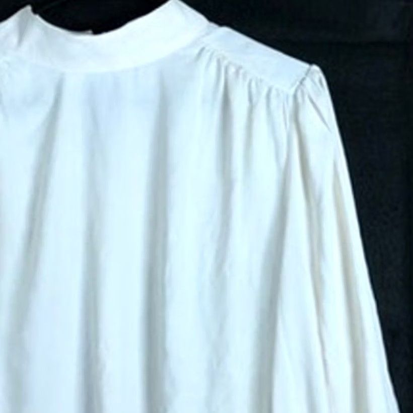 Express Express Blouse White Sheer Long Sleeve Mock Neck 100% Polyester Large Womens Size L / US 10 / IT 46 - 5 Thumbnail