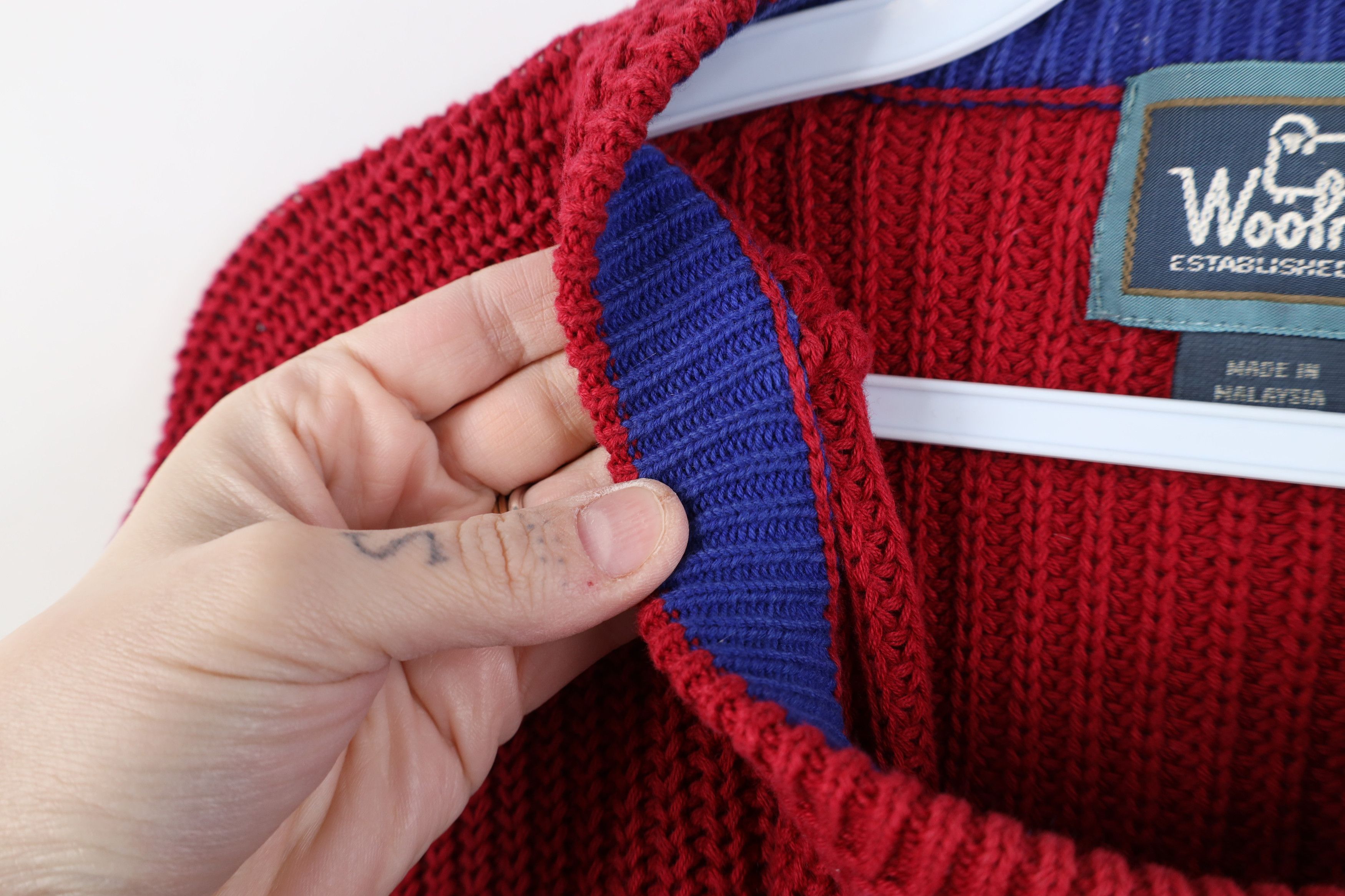 Woolrich Woolen Mills Vintage 90s Woolrich Chunky Ribbed Knit Crewneck Sweater Red Size US L / EU 52-54 / 3 - 5 Thumbnail