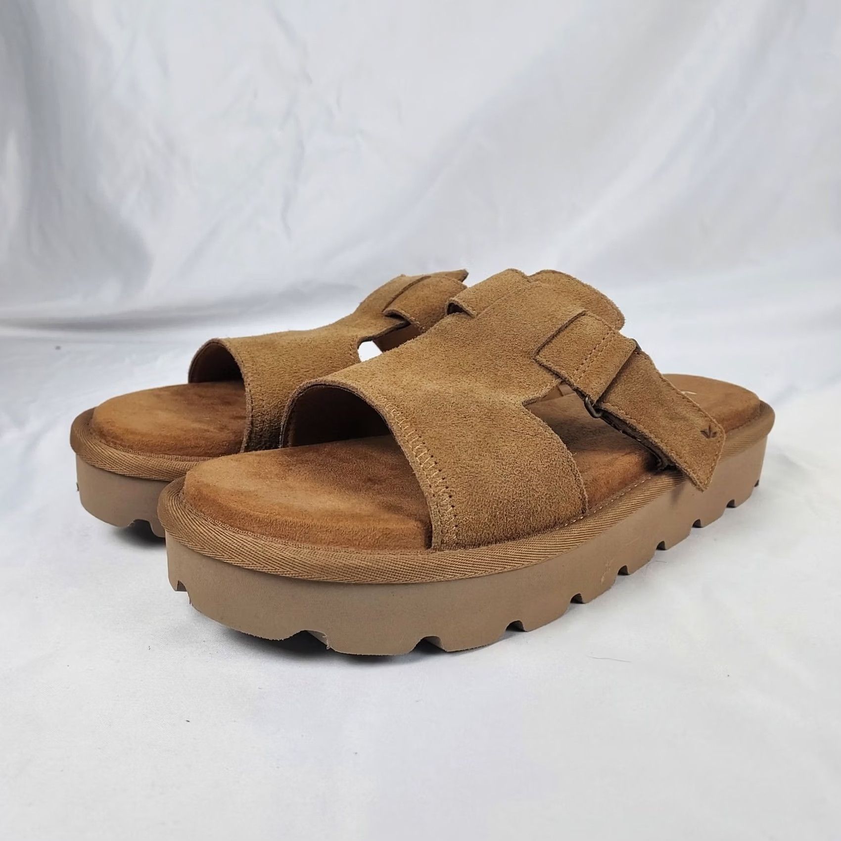 Ugg Koolaburra By UGG Slide Sandals Womens 11 Brown Suede Slip On Platform Casual Walking Logo Sandal Size US 9 / IT 39 - 2 Thumbnail