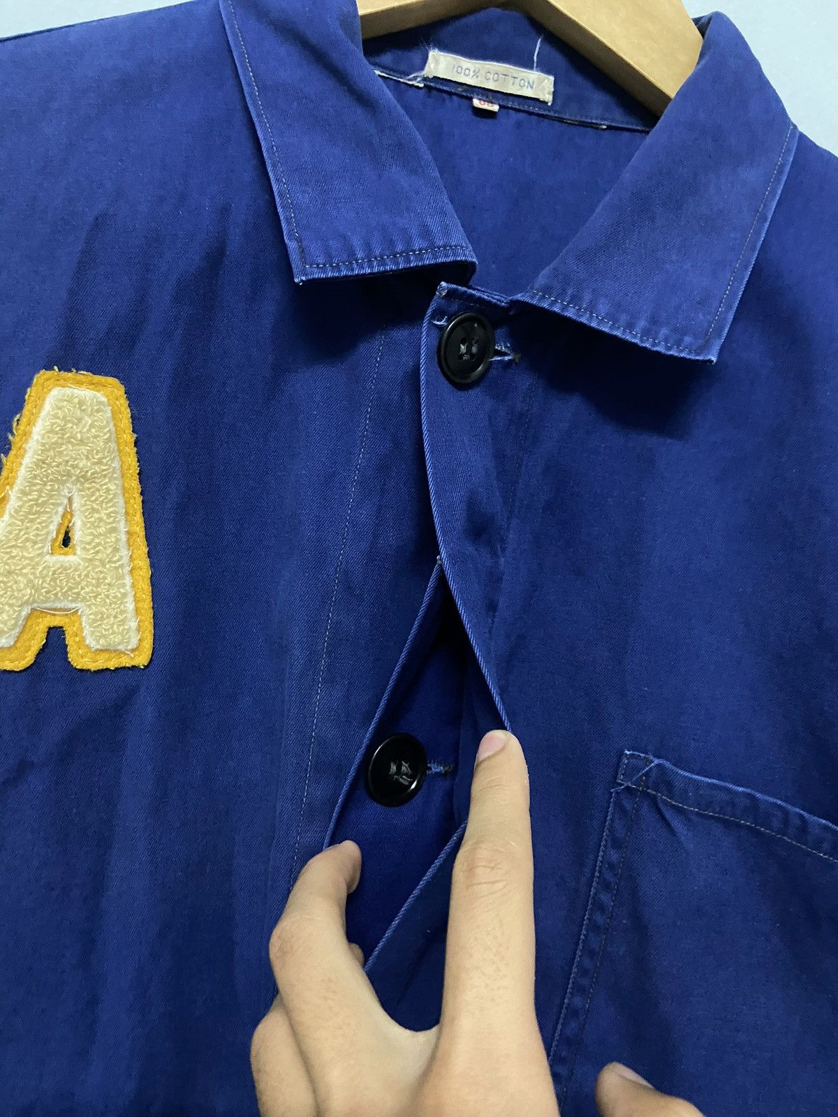 Vintage Vintage 1970s French Work Jacket ‘A’ Patch Multi Pocket Size US L / EU 52-54 / 3 - 8 Thumbnail