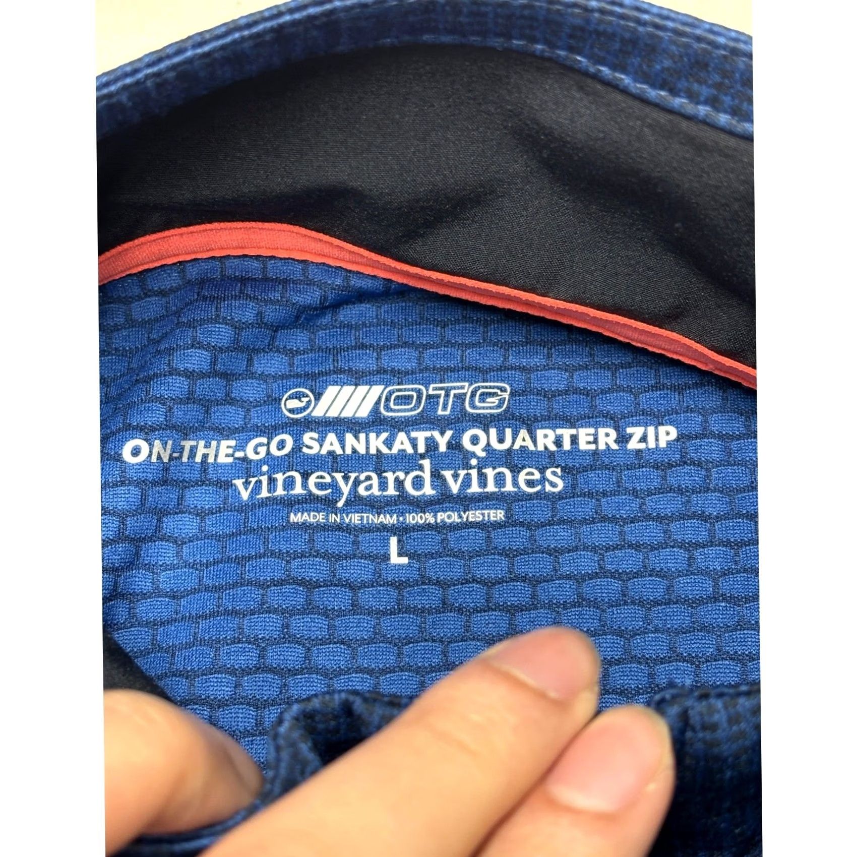Vineyard Vines VINEYARD VINES Mens OTG On-The-Go Sankaty Quarter Zip Blue Pullover L Size US L / EU 52-54 / 3 - 3 Thumbnail